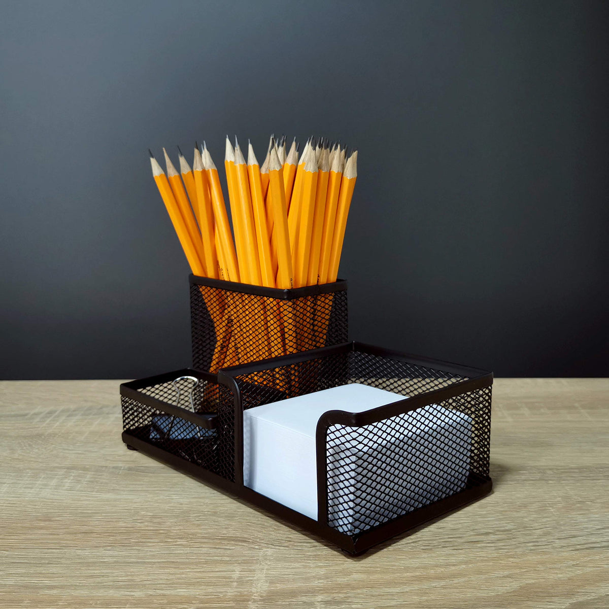 Leviatan Desk Organizer | Metal Desk Organizer | Office Pen Holder | Desk Organizer with Mesh Note