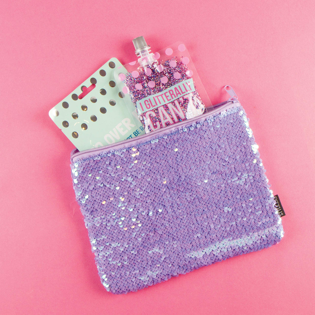 Style.Lab Fashion Angels Periwinkle Irid/Matte Magic Sequin Pouch (Model: 76984)