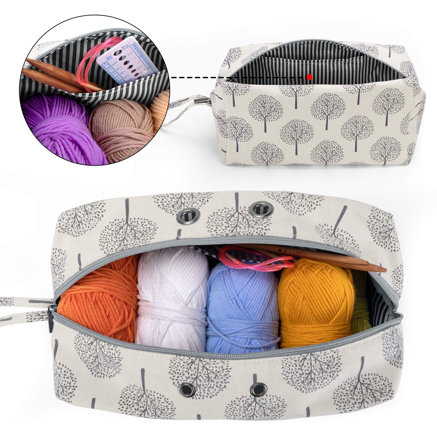 LUXJA Large Yarn Storage Bag for Yarn Skeins, Trees