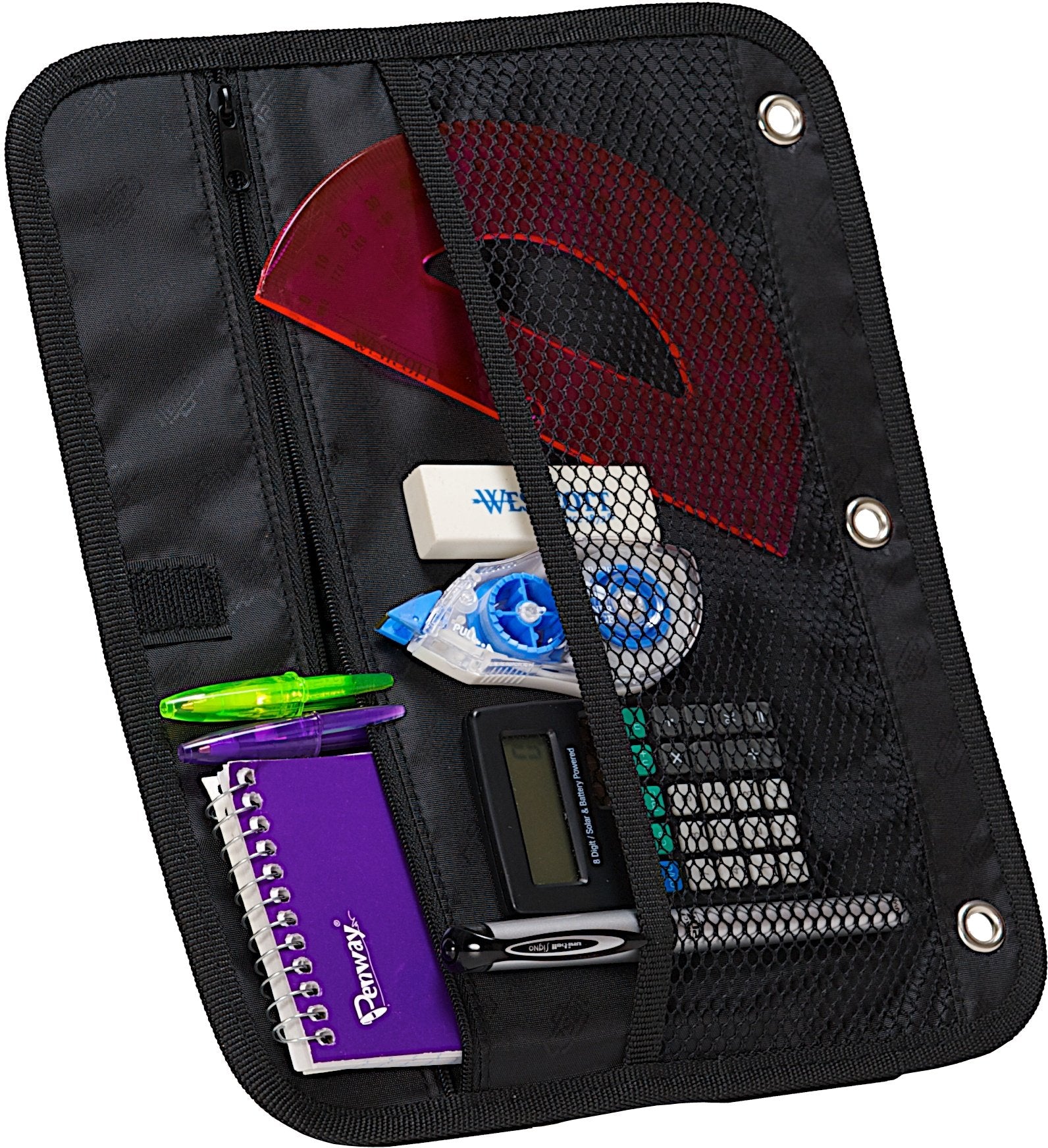 Case-it The Dual 2-in-1 Zipper Binder - Two 1.5 Inch D-Rings - Multiple Pockets - 600 Sheet