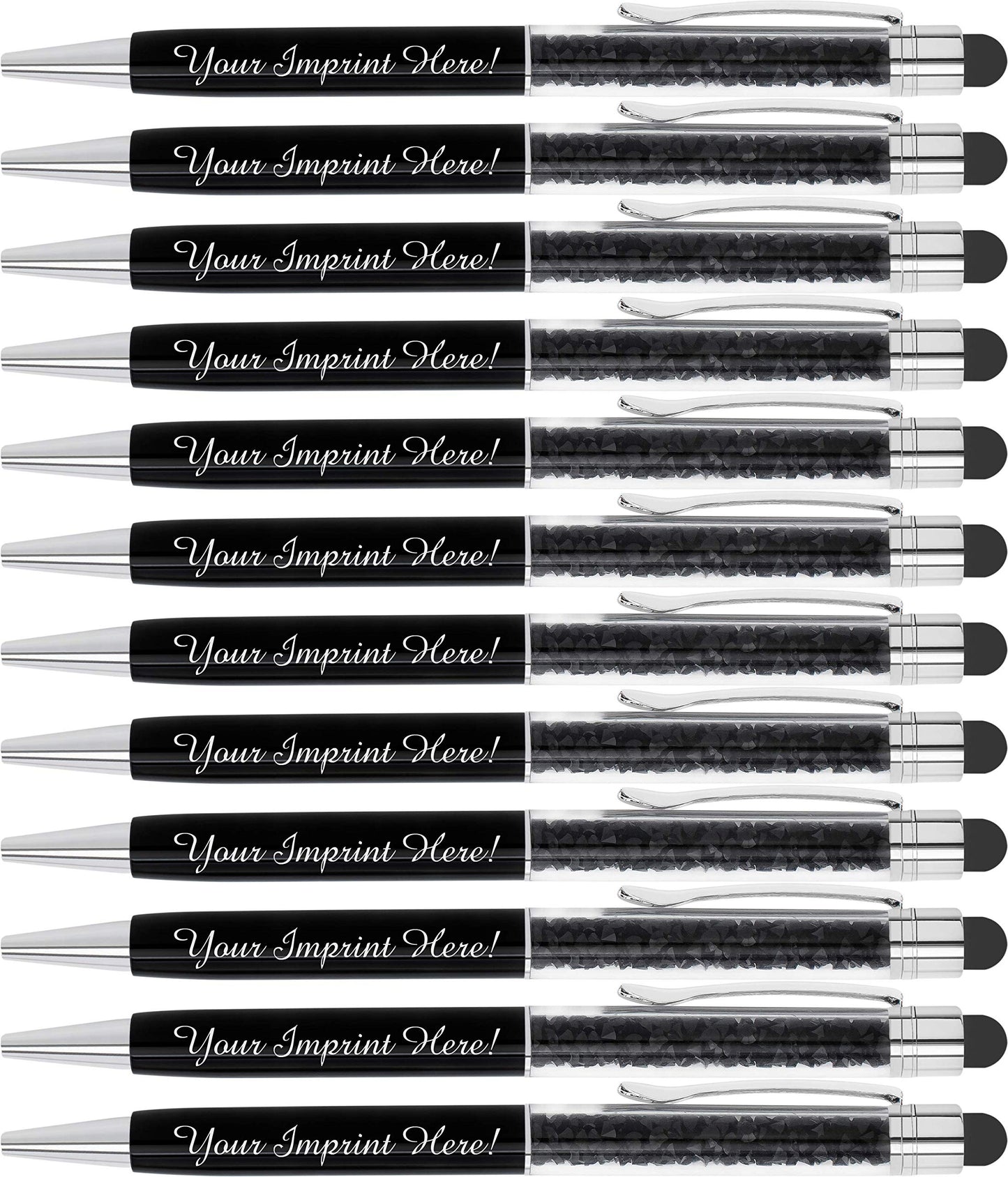 ExpressDesigns™ - Personalized Crystal Pens with Stylus - Metal Gem Pen - Custom Metallic Printed