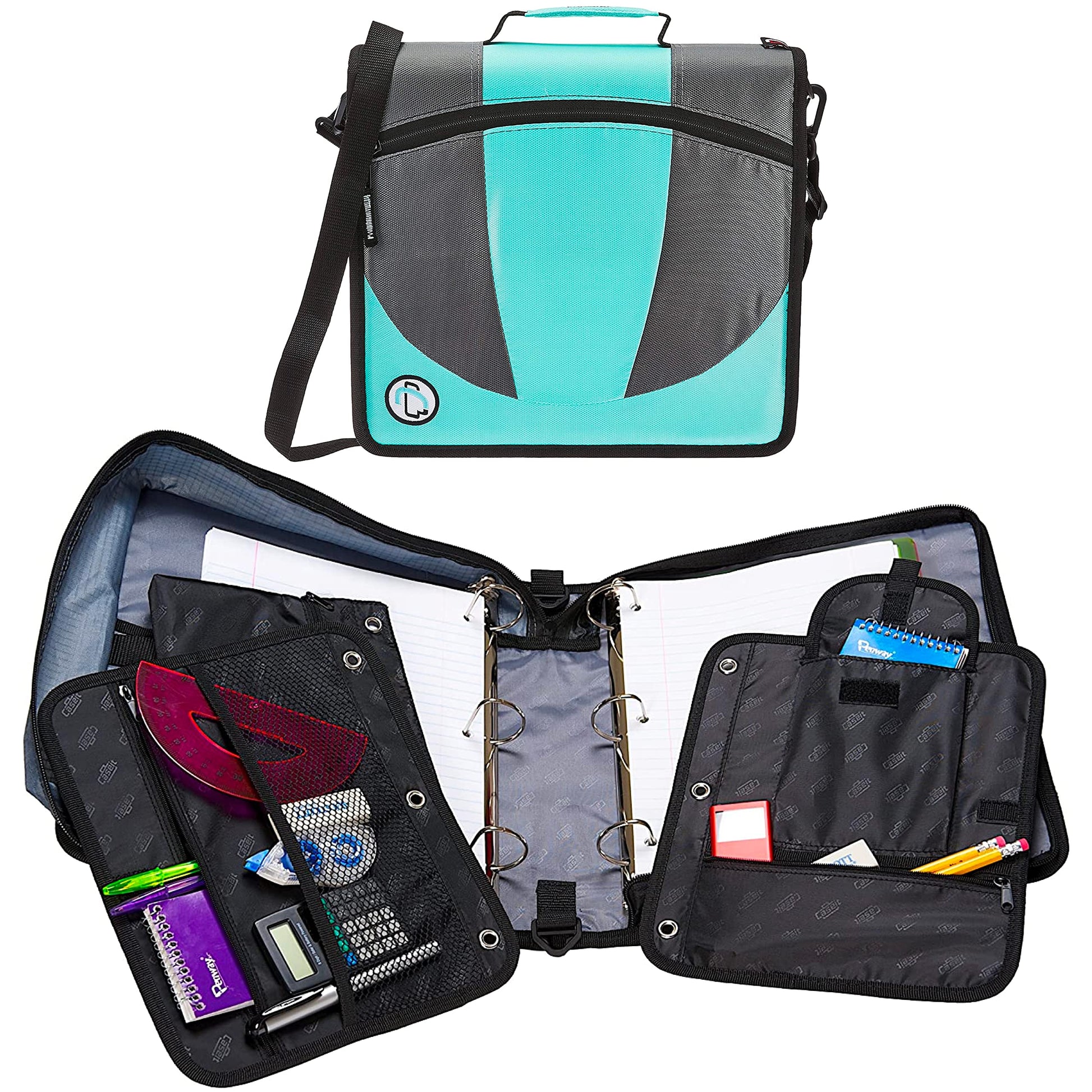 Case-it Dual Binder | Two 1.5" D-Rings | 600-Sheet | Dual-101 Mint Blue