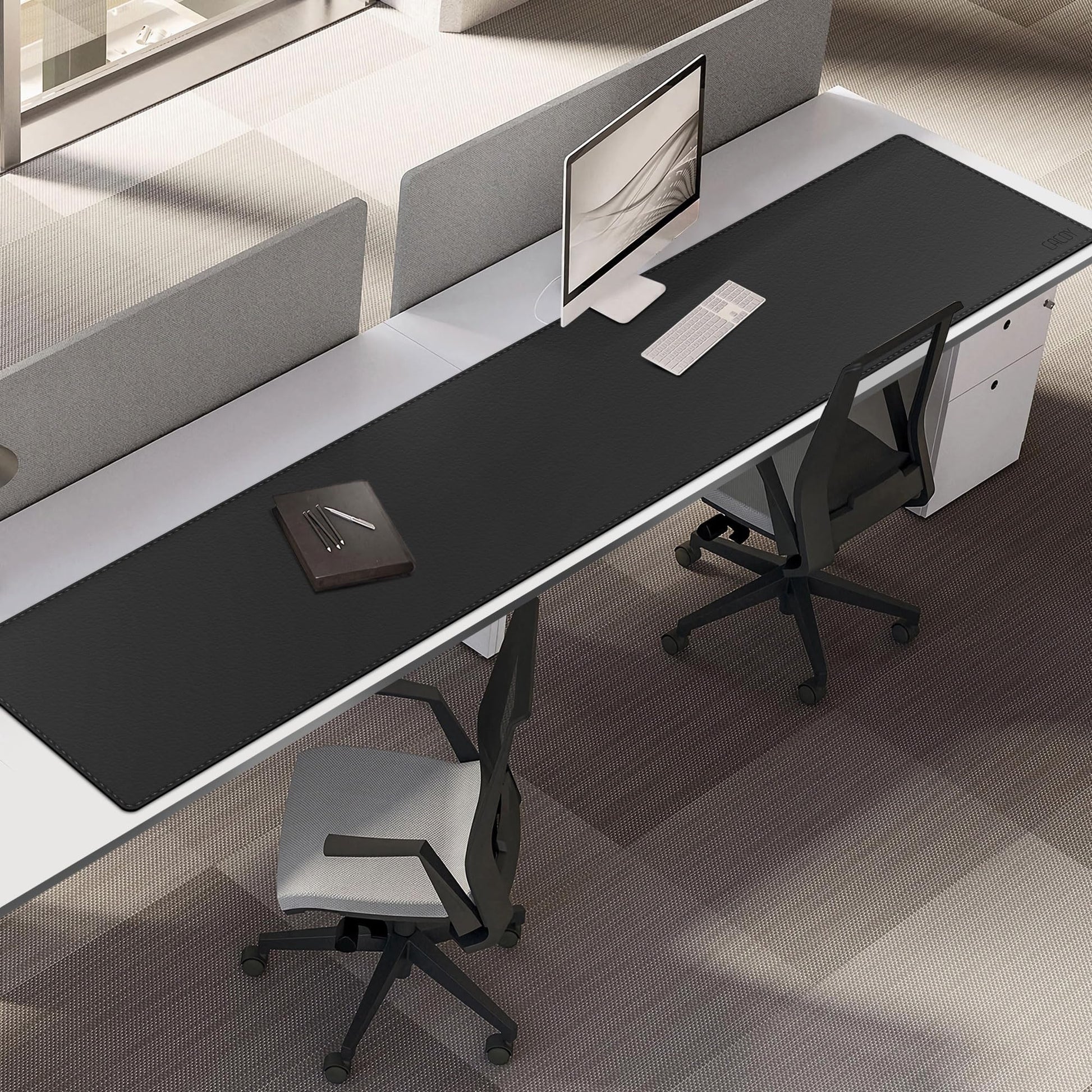 Cacoy 78.7 x 15.7 Inch Extra Long PU Leather Desk Pad Blotter Protector, XXL Large Gaming Computer