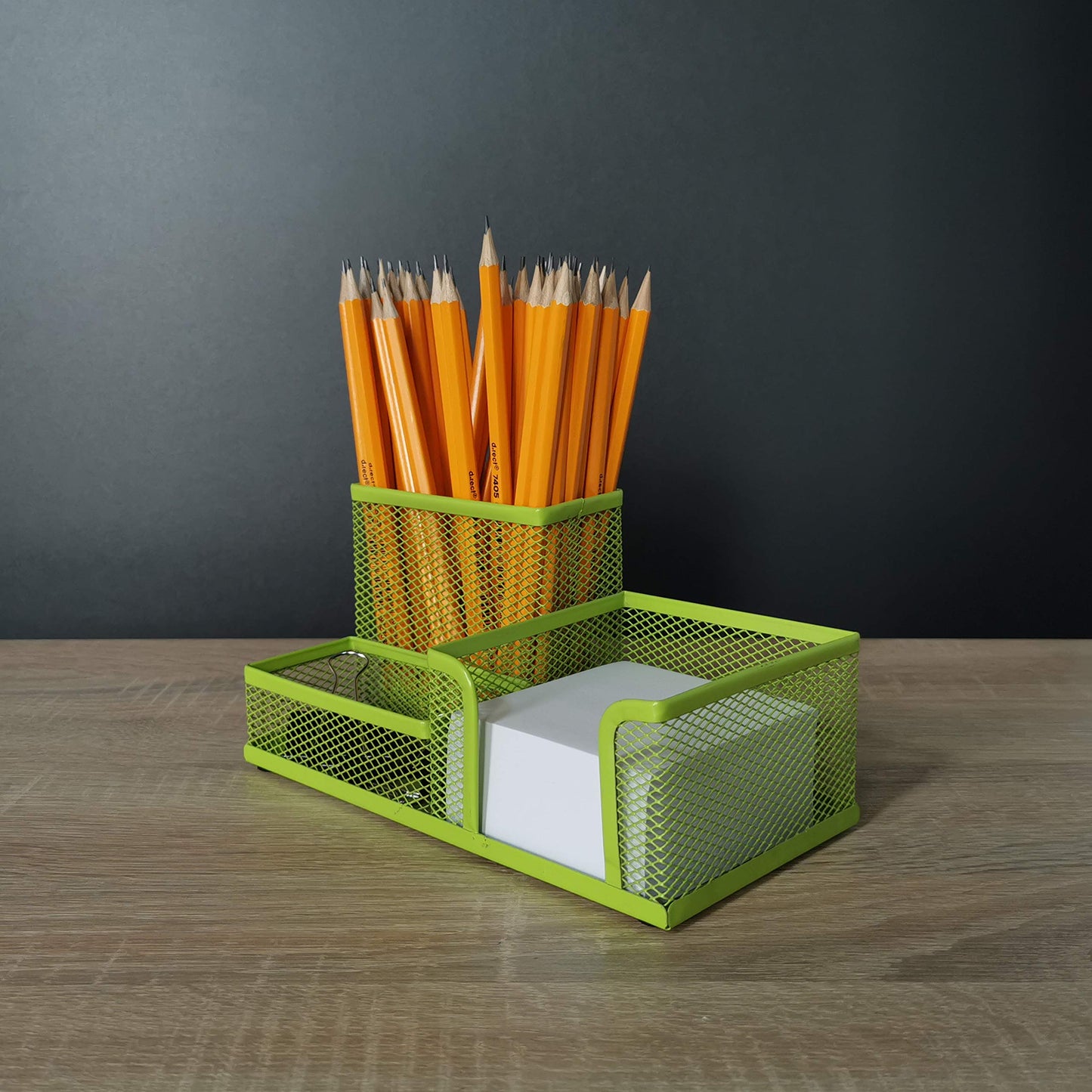 Leviatan Desk Organizer | Metal Desk Organizer | Office Pen Holder | Desk Organizer with Mesh Note