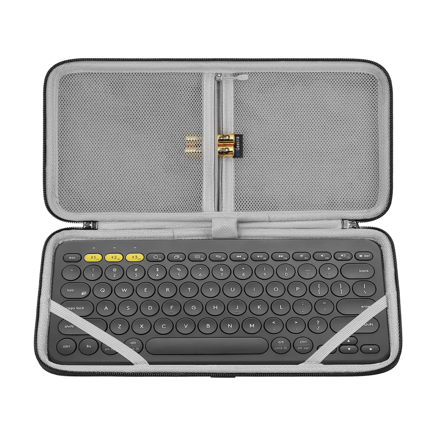 Geekria Keyboard Carrying Case, Hard Shell Protective Travel Bag for Small Compact Keyboard