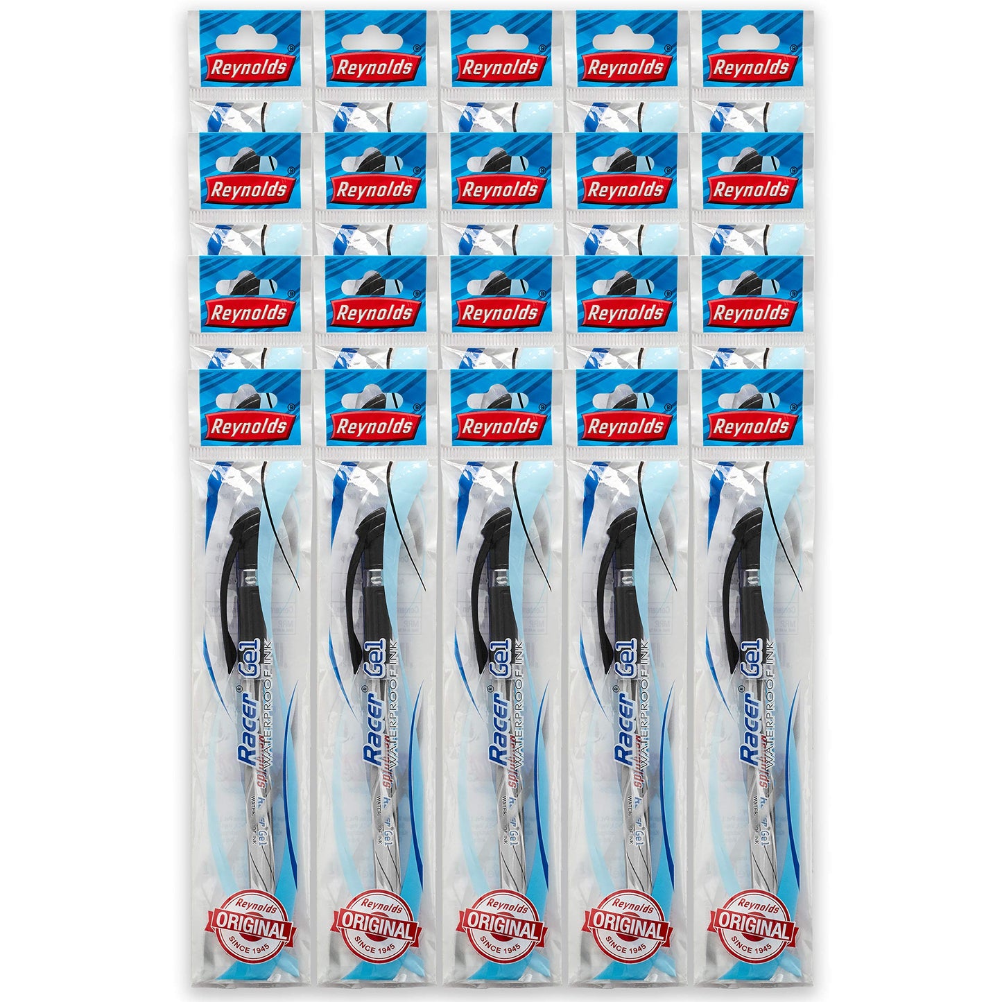 Reynolds Racer 0.5mm Needle Point Gel Pens - Pack of 20 Black Ink (Ship From India)