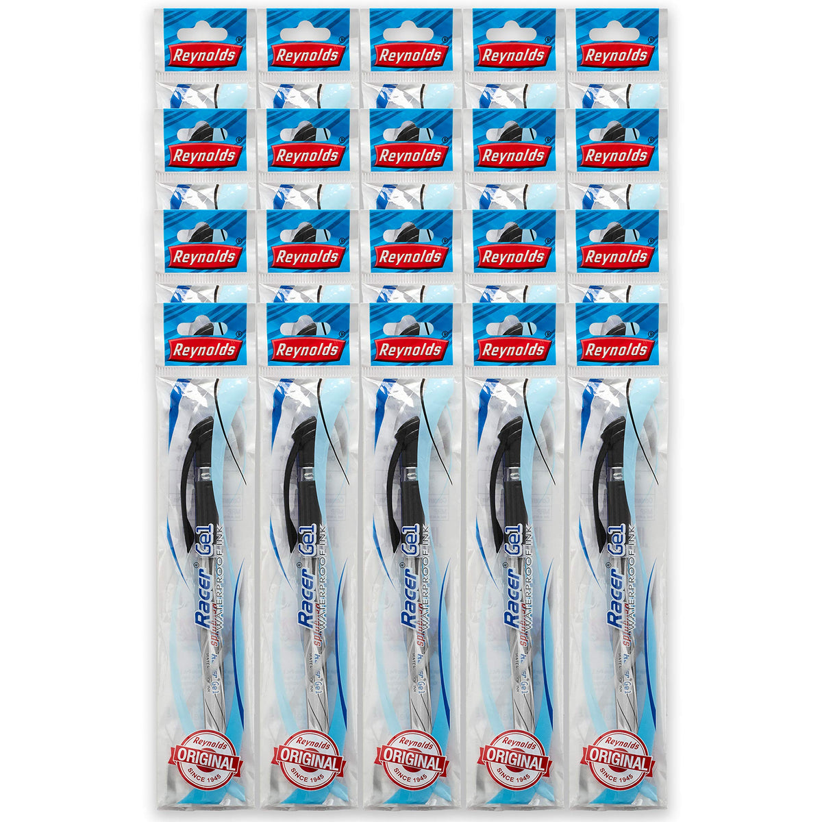 Reynolds Racer 0.5mm Needle Point Gel Pens - Pack of 20 Black Ink (Ship From India)