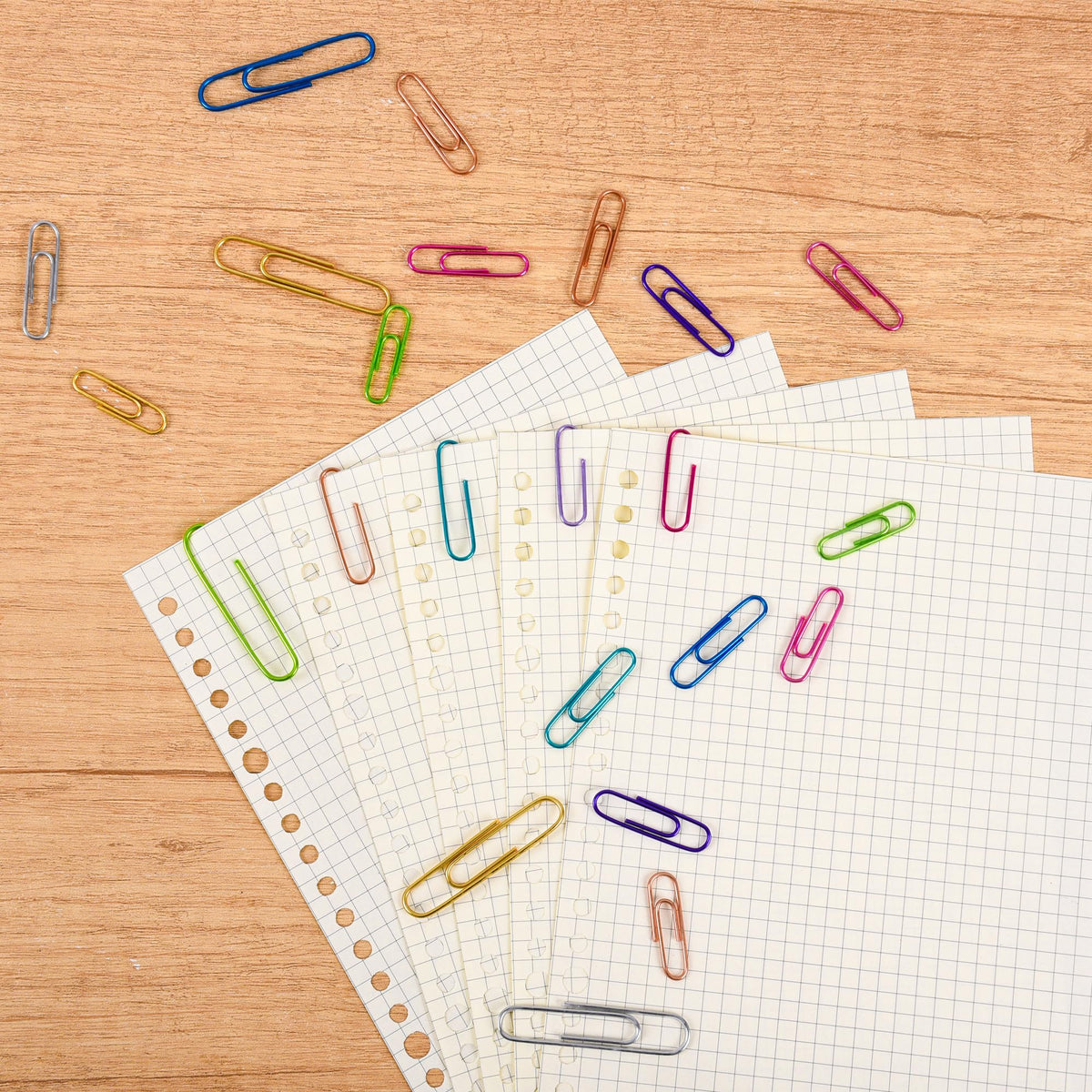 Colored Paper Clips and Black Binder Clips for Office Home School Supplies