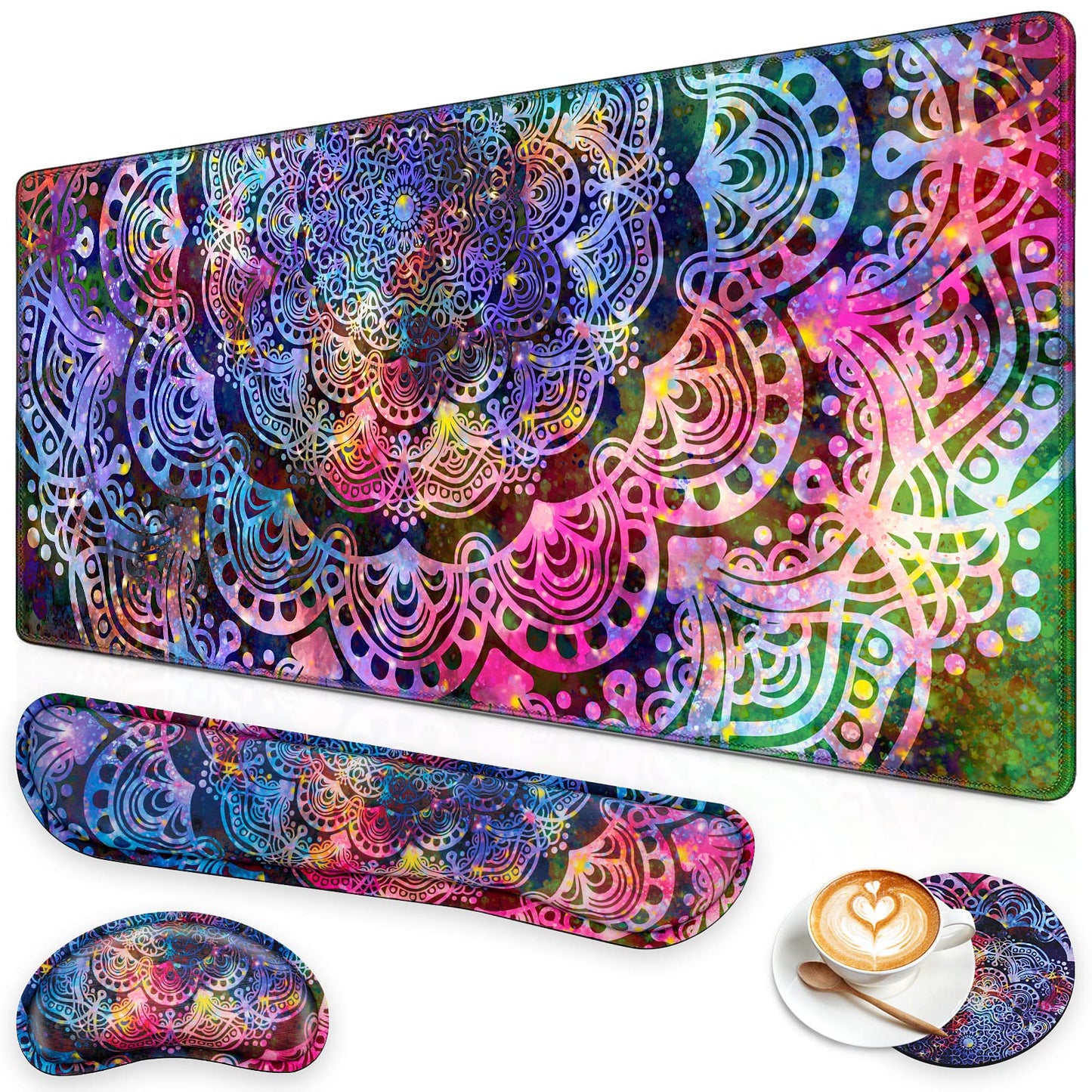 Canjoy Desk Mat with Wrist Rest, Keyboard and Mouse Pad Wrist Support Pad