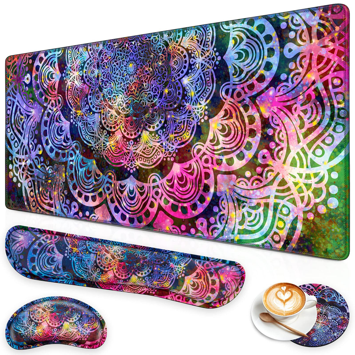 Canjoy Desk Mat with Wrist Rest, Keyboard and Mouse Pad Wrist Support Pad