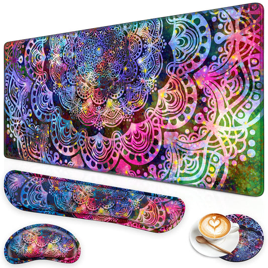 Canjoy Desk Mat with Wrist Rest, Keyboard and Mouse Pad Wrist Support Pad