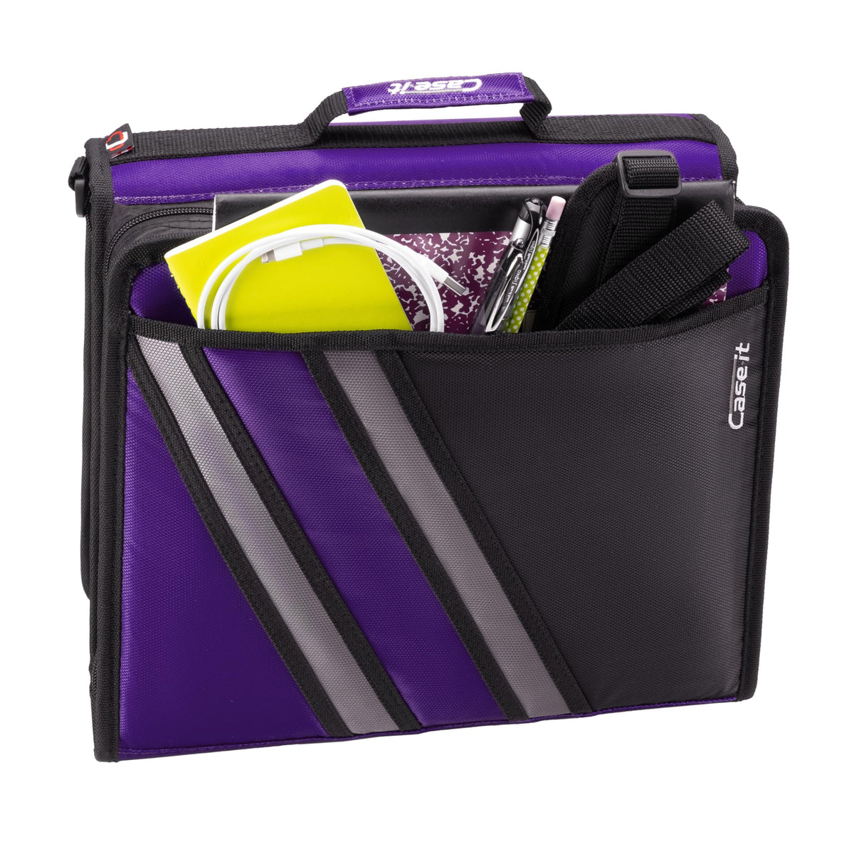 Case-it The Z Shape Zipper - Two s in One - Double Sided 1.5 Inch D-Ring - Multiple Pockets - 500