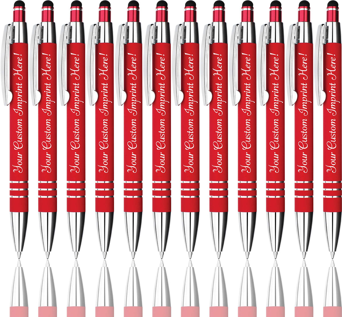 Express Pencils Personalized Pens - Hottie Rubberized Soft Touch Ballpoint Pen with Stylus tip is a