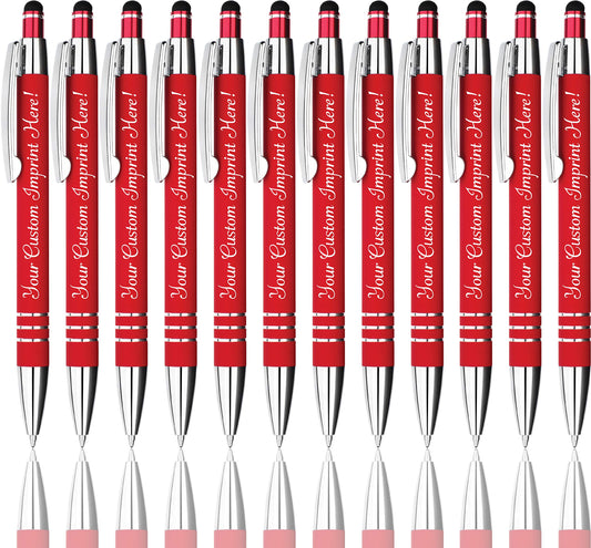 Express Pencils Personalized Pens - Hottie Rubberized Soft Touch Ballpoint Pen with Stylus tip is a