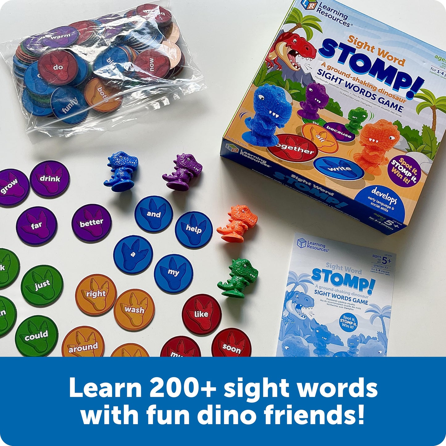 Learning Resources Sight Word Stomp! - Alphabet Toys, Phonics Flash Cards, Classroom Board Games