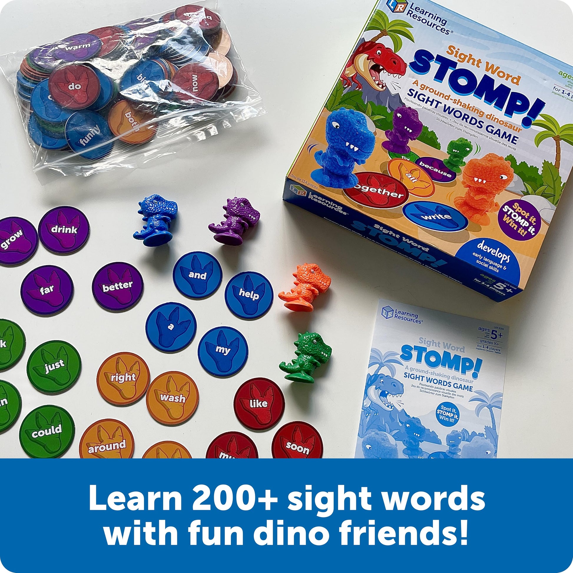 Learning Resources Sight Word Stomp! - Alphabet Toys, Phonics Flash Cards, Classroom Board Games