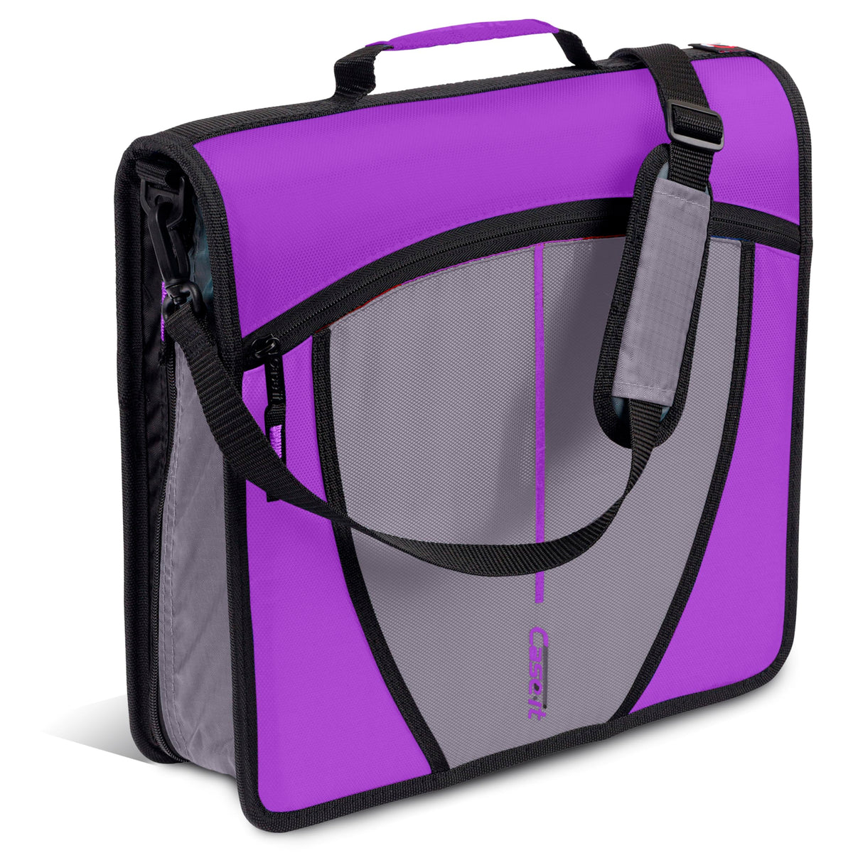 Case-it School Zipper Binder | 3" O-Rings | 600-Sheet | D-146 Deep Purple