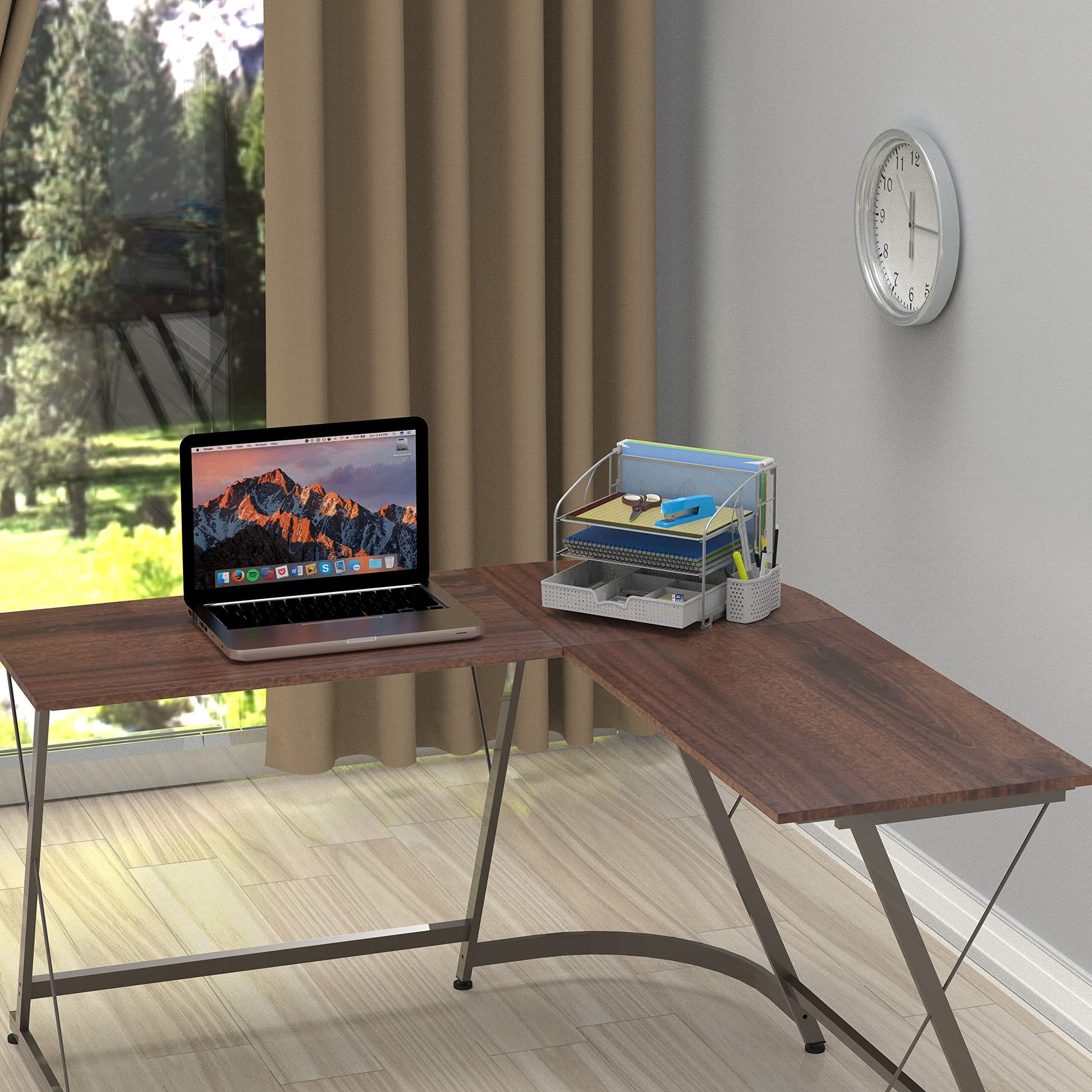 Simple Houseware 3-Tier Desk Organizer with Sliding Drawer, Silver