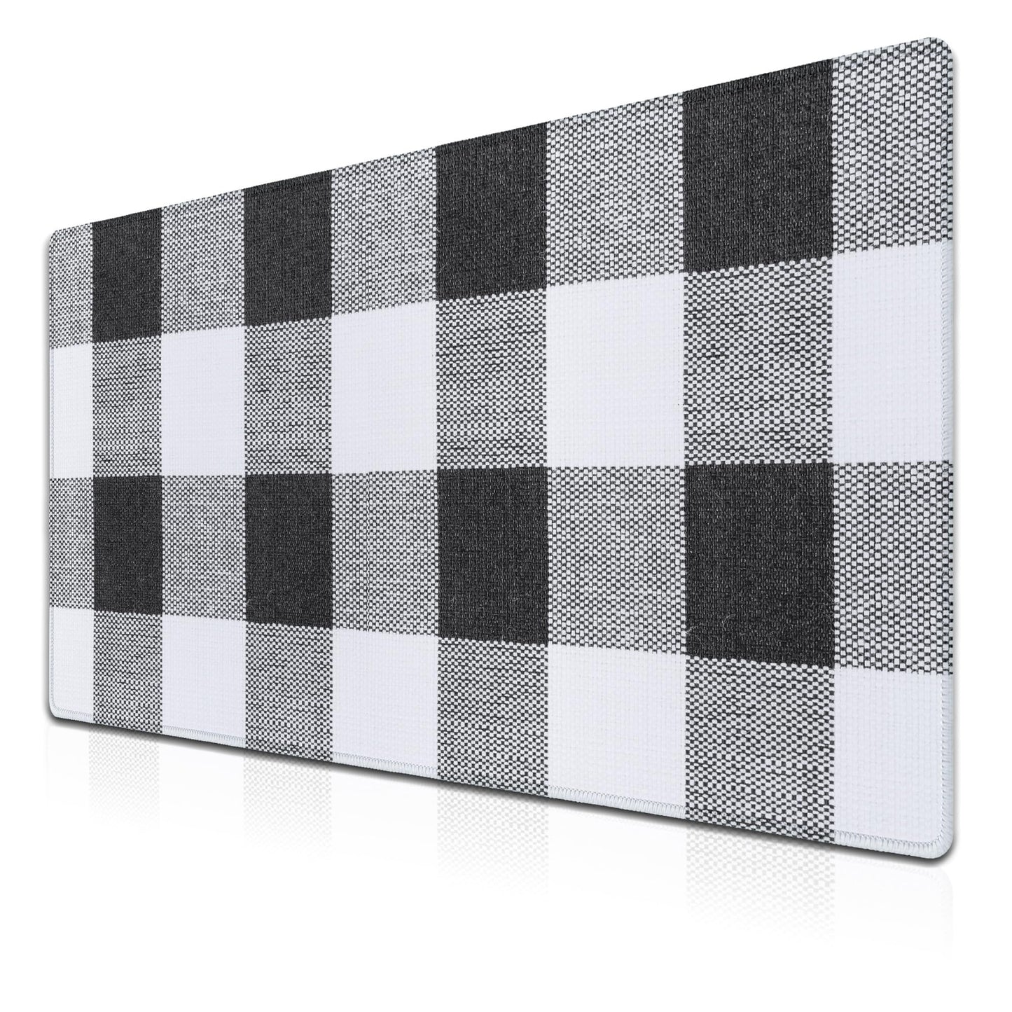 Samgula Office Desk Mats Black and White Pad Buffalo Plaid for Table Gaming Mouse Pad Extra Large