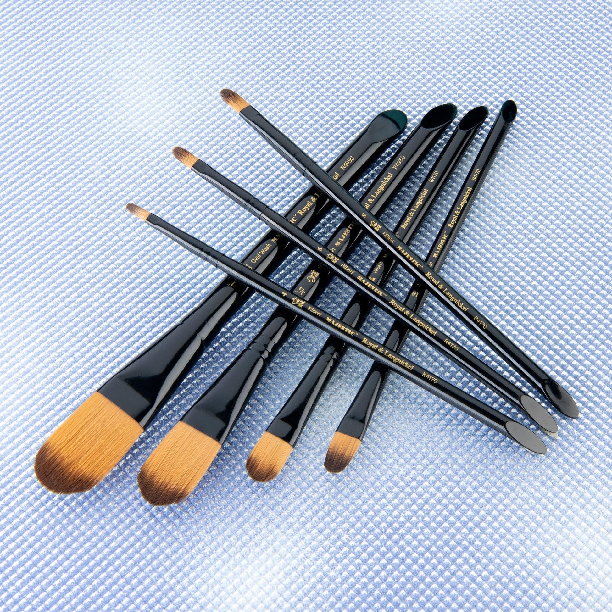 Royal & Langnickel Majestic Filbert and Oval Wash Artist Brush Set, 7-piece