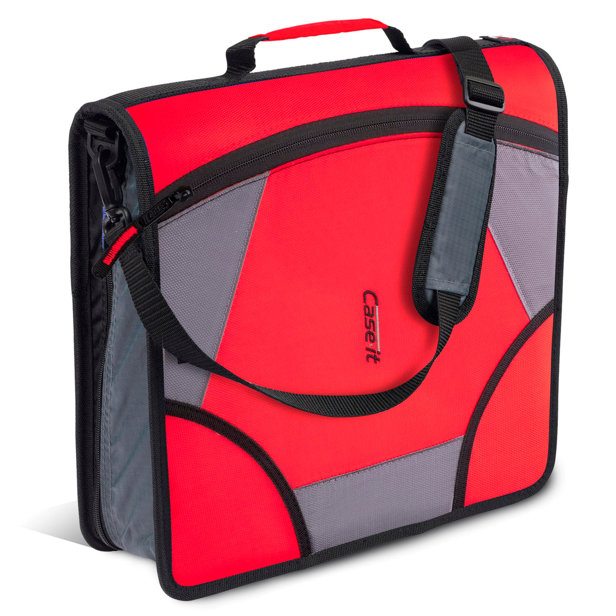 Case-it Zipper Binder | 4-Inch D-Rings | 800-Sheet | D-186 Fire Engine Red