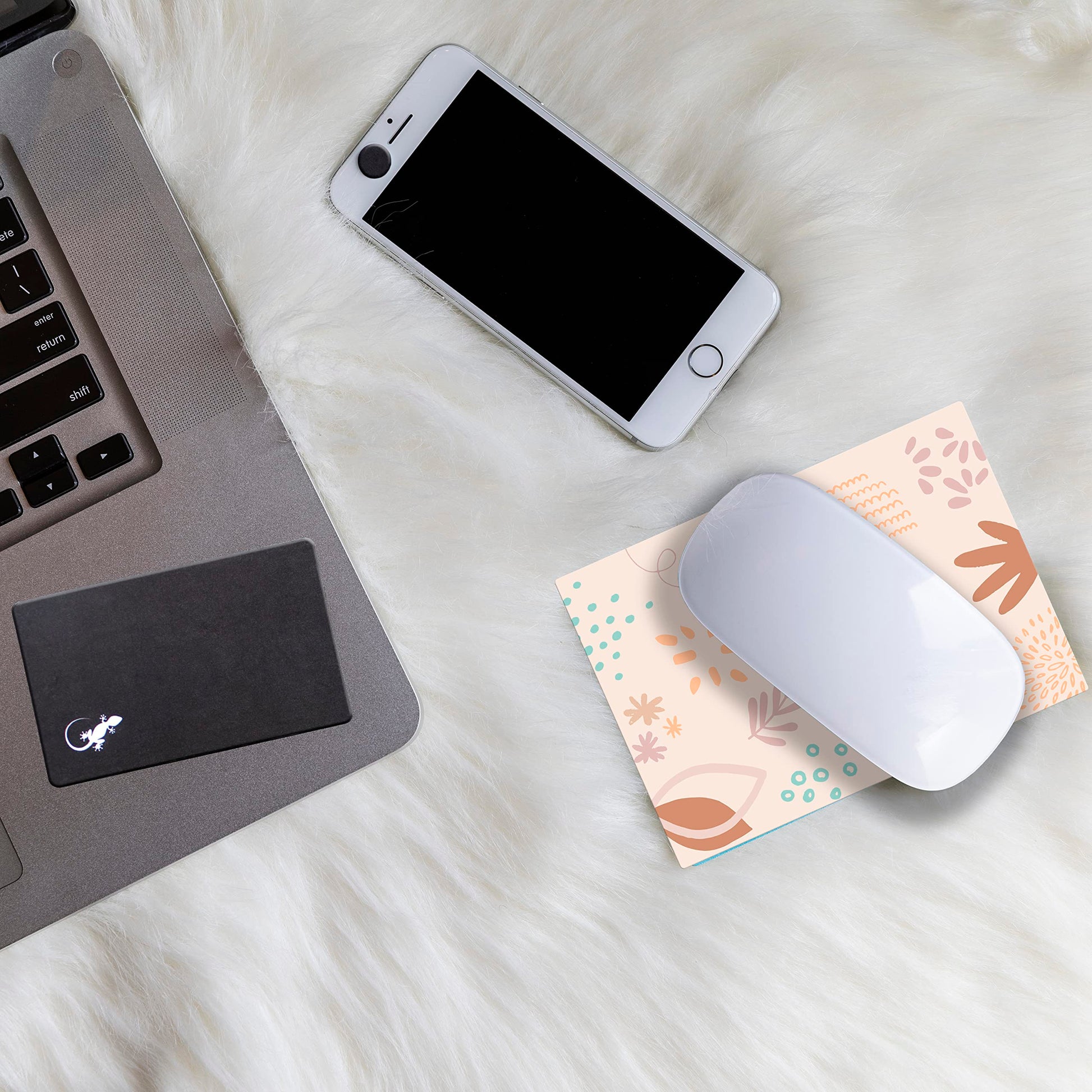 Mouse Pad Adhesive Bottom - Sticks to Any Surface - Portable - Webcam Covers and Screen Cleaner