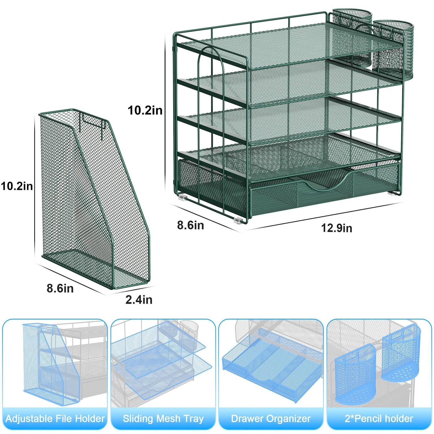 gianotter 5-Tier Desk Organizer with Drawers and File Holders