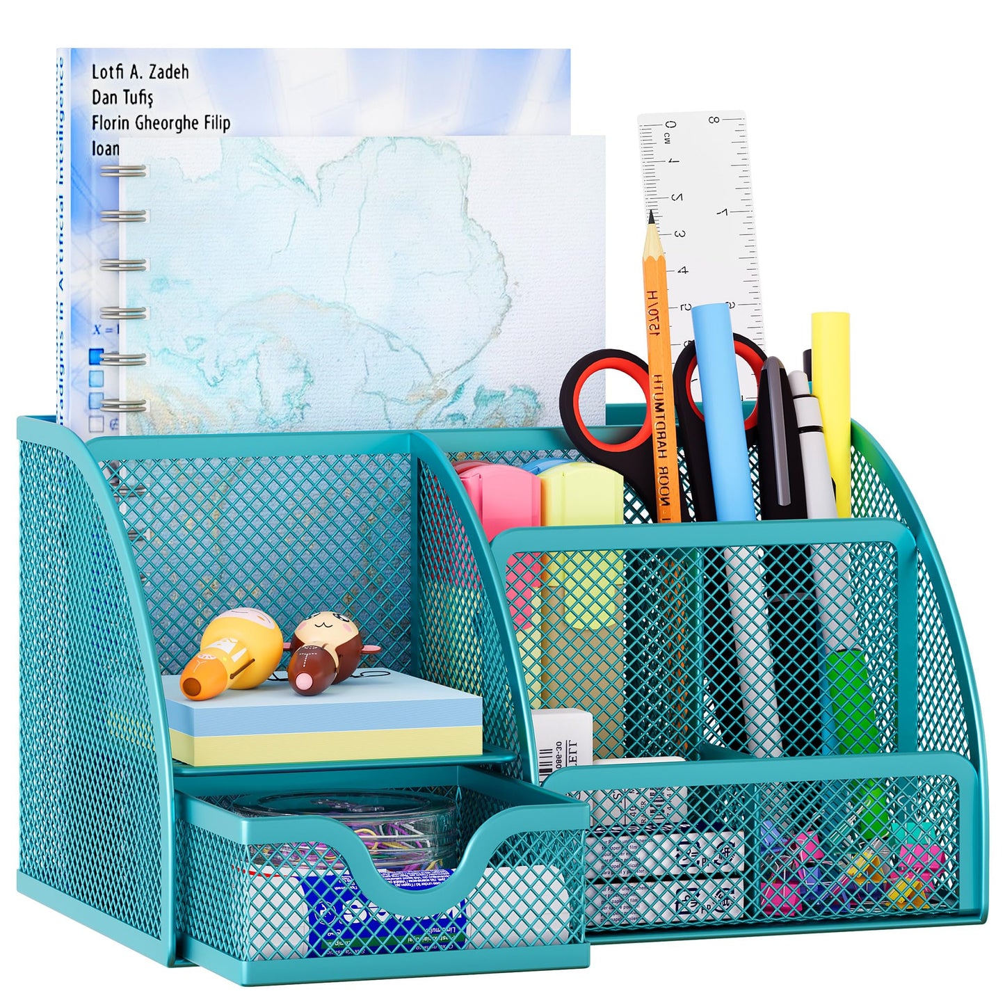EasyPAG Mesh Desk Organizer with Drawer Multi-functional Pen Holder Stationery Organizer for Office