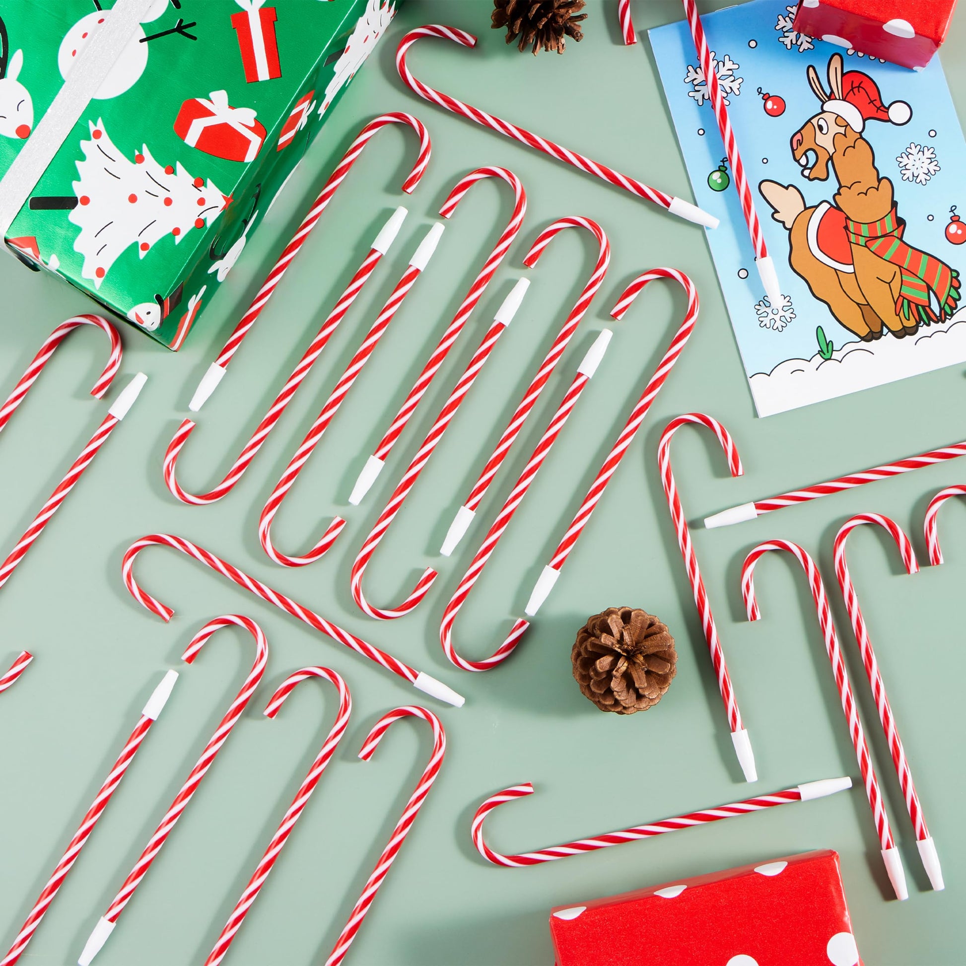 JOYIN 48 Pcs Christmas Candy Cane Ball Point Pens Snowman Umbrella Pens for Xmas Holiday Stationery