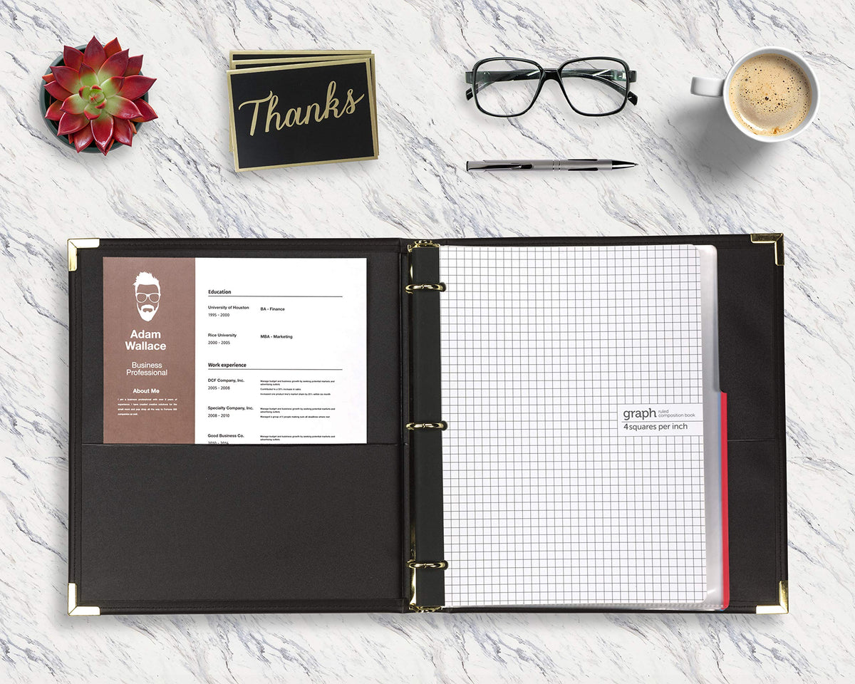 Samsill Classic Collection Leather 3 Ring Binder, Executive Presentation Portfolio, 1.5 Inch (Holds