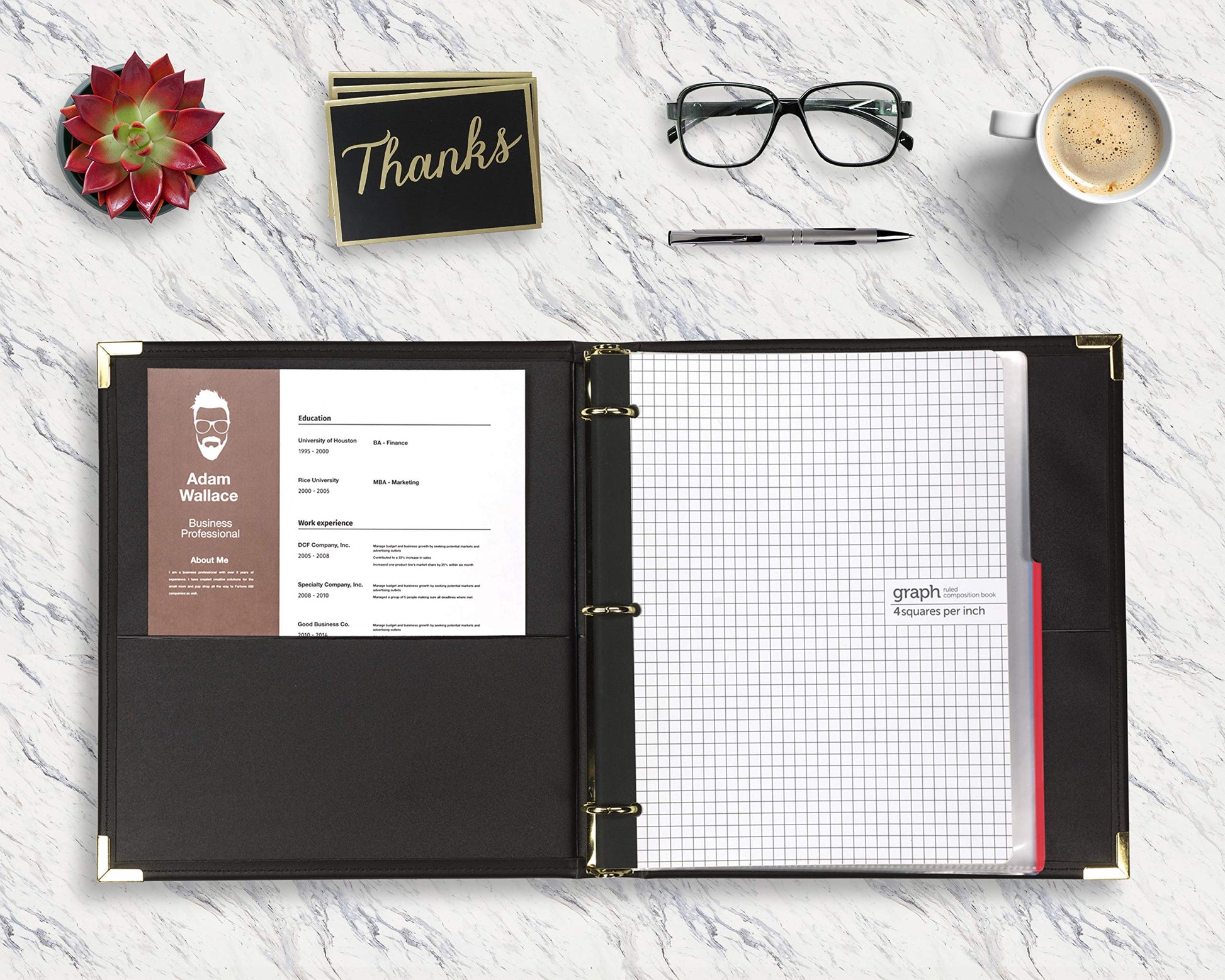 Samsill Classic Collection Leather 3 Ring Binder, Executive Presentation Portfolio, 1.5 Inch (Holds