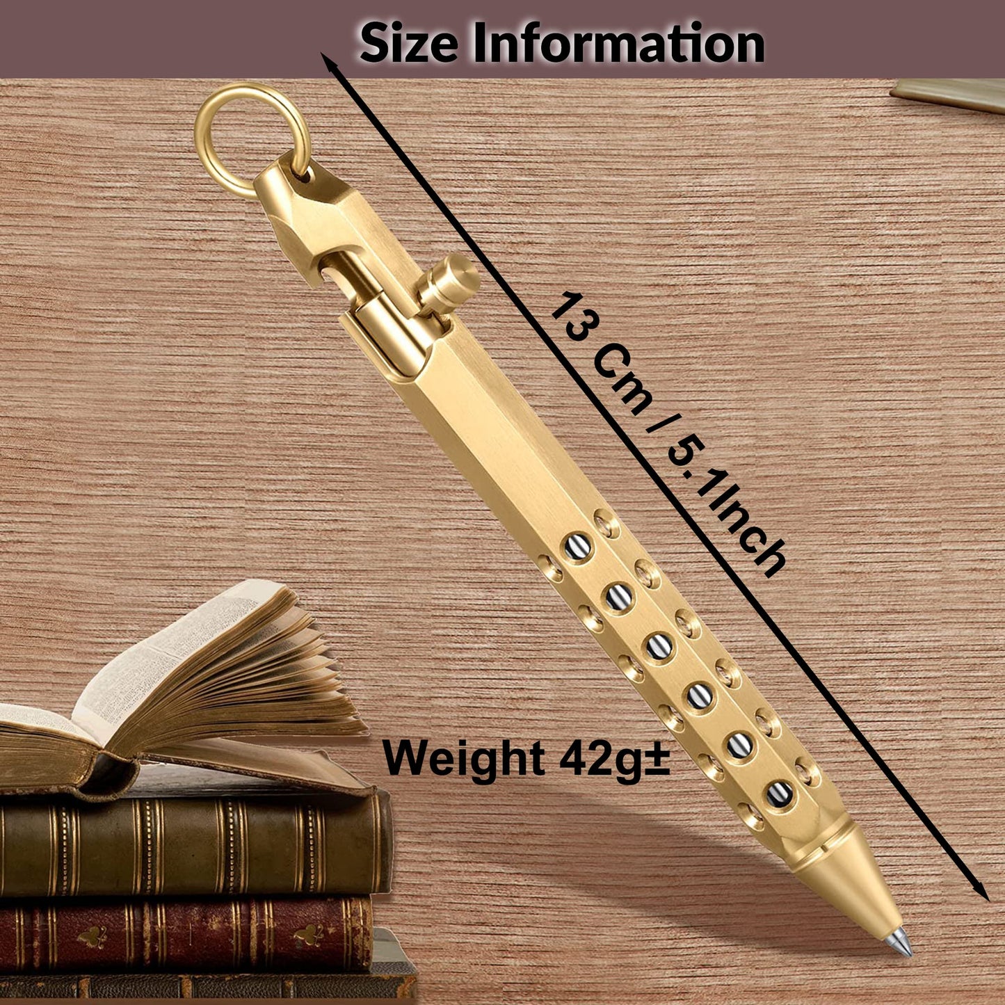 Auchic Personalized Bolt Action Pen Gift Set Free Engraved Customed Pocket EDC Brass Ballpoint Pen