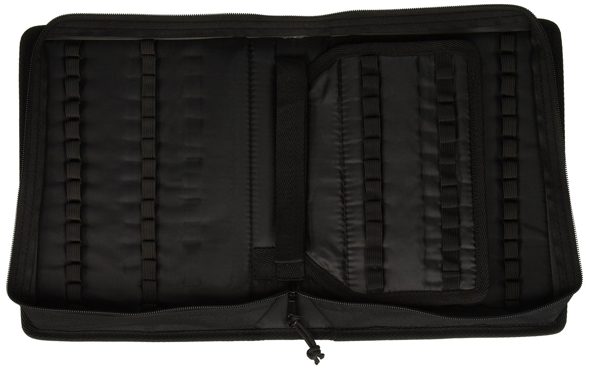 Deluxe Black Nylon Pencil Holder Zippered Case -Holds up to 96 Pencils!
