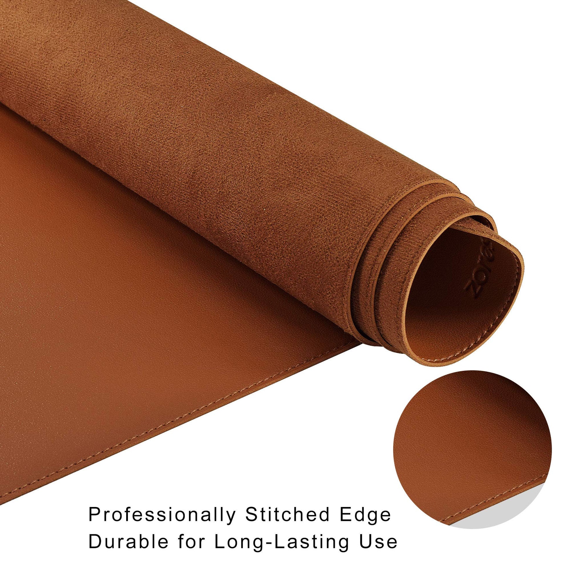 ZORESYN XL Faux Leather Desk Pad Protector, 47.2" x 15.8", Light Brown