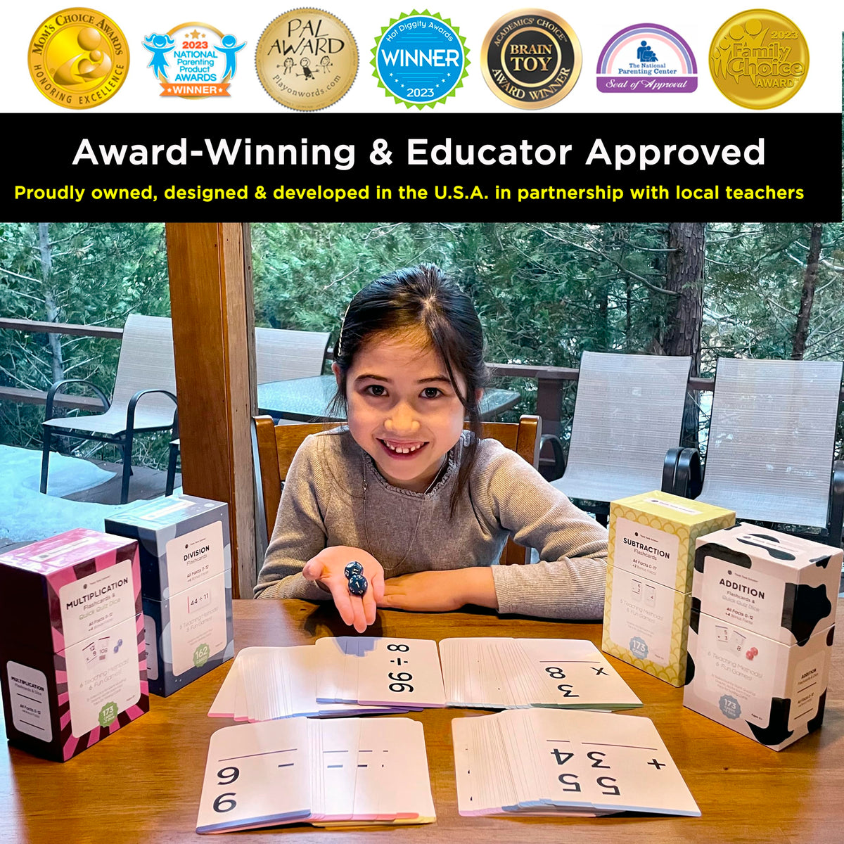 Award-Winning Math Flash Cards – 681 Addition, Subtraction, Multiplication & Division Facts (0–12)