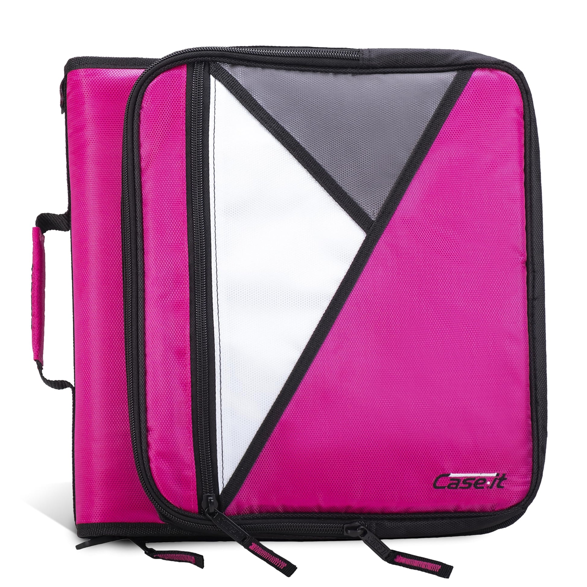 Case-it School Zipper Binder | 2-Inch O-Rings | 400-Sheet | LT-007 Magenta