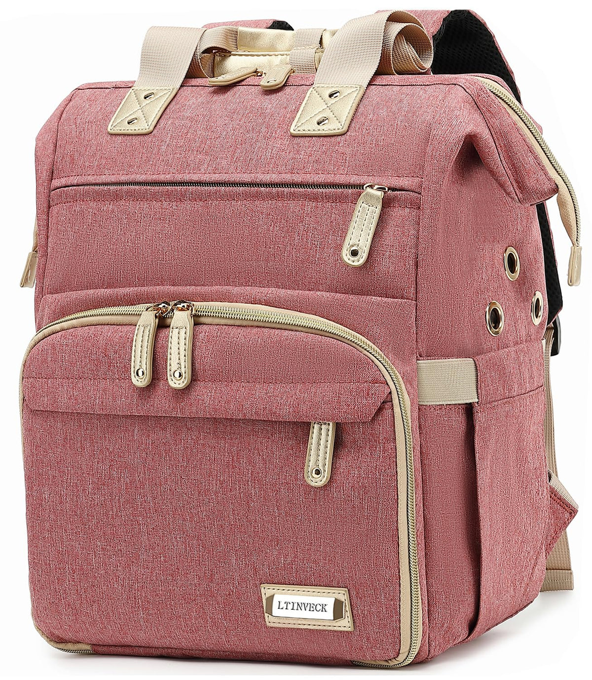 LTINVECK Crochet Backpack,Knitting Bag Backpack Yarn Storage Organizer Travel Bag,Yarn Storage Tote