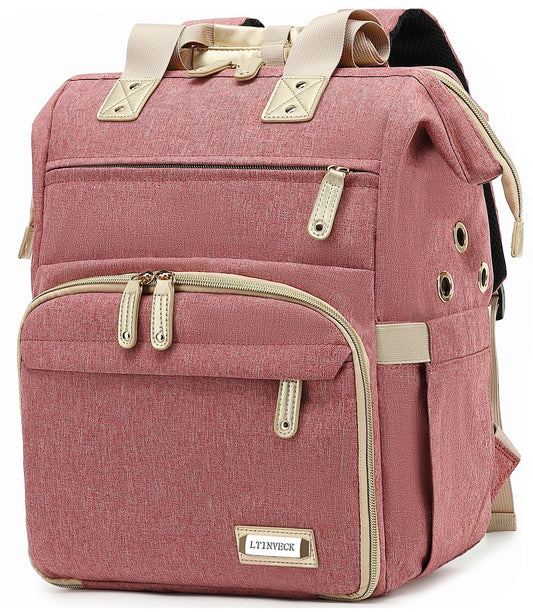 LTINVECK Knitting Bag Backpack,Yarn Storage Organizer Travel Crochet Bag,Large Capacity Tote Bag