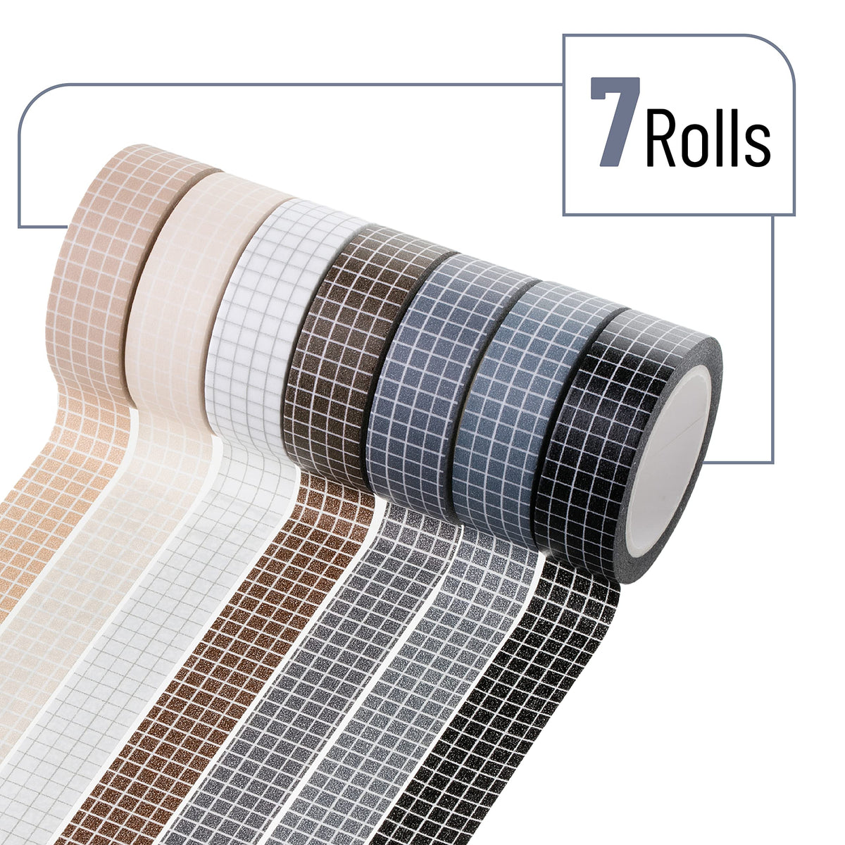 Mr. Pen- Washi Tape Set, 0.6", 7 Rolls, 9 Yards/Roll