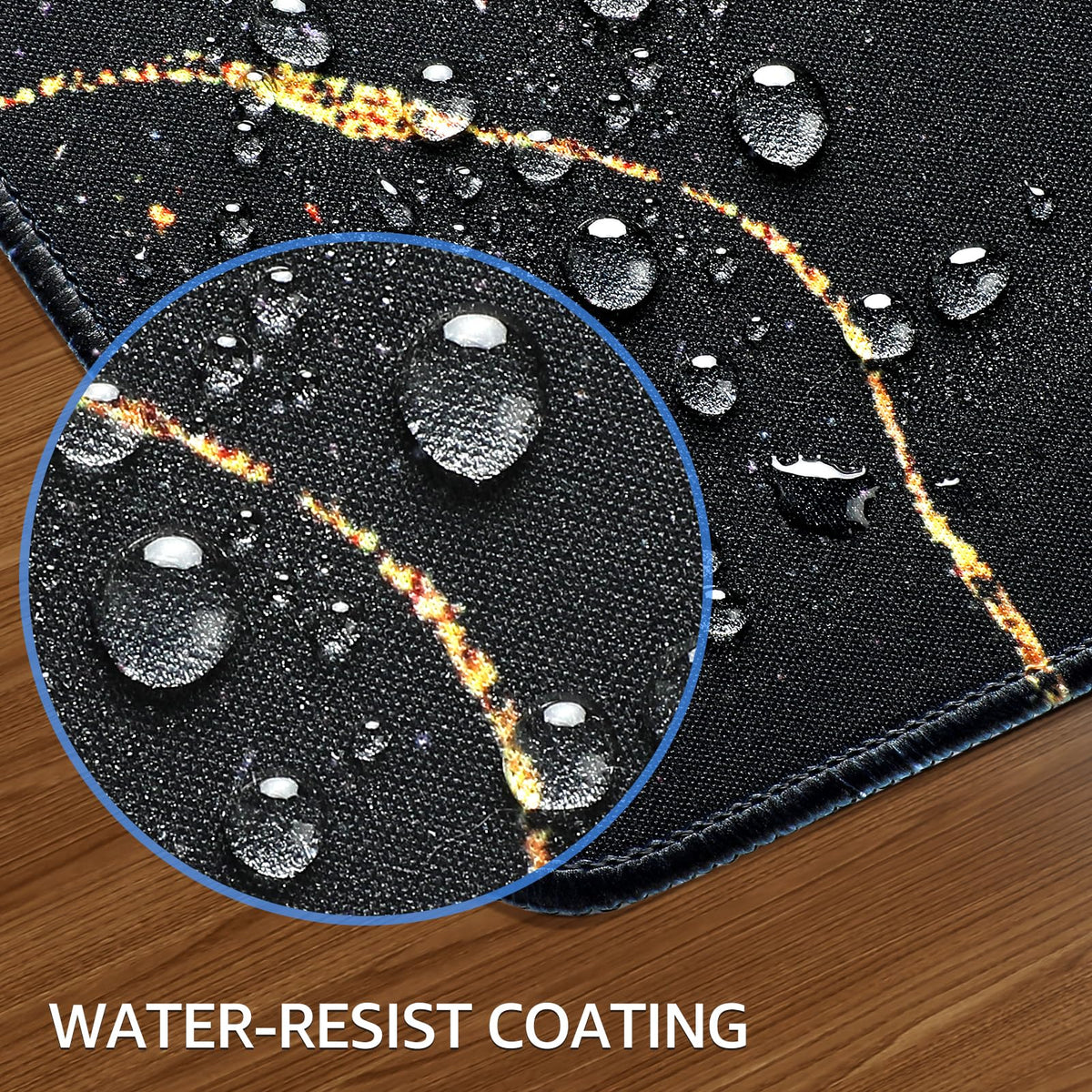 KTRIO Large Gaming Mouse Pad, Desk Mat, 31.5 x 15.7 in Black Gold, XXL