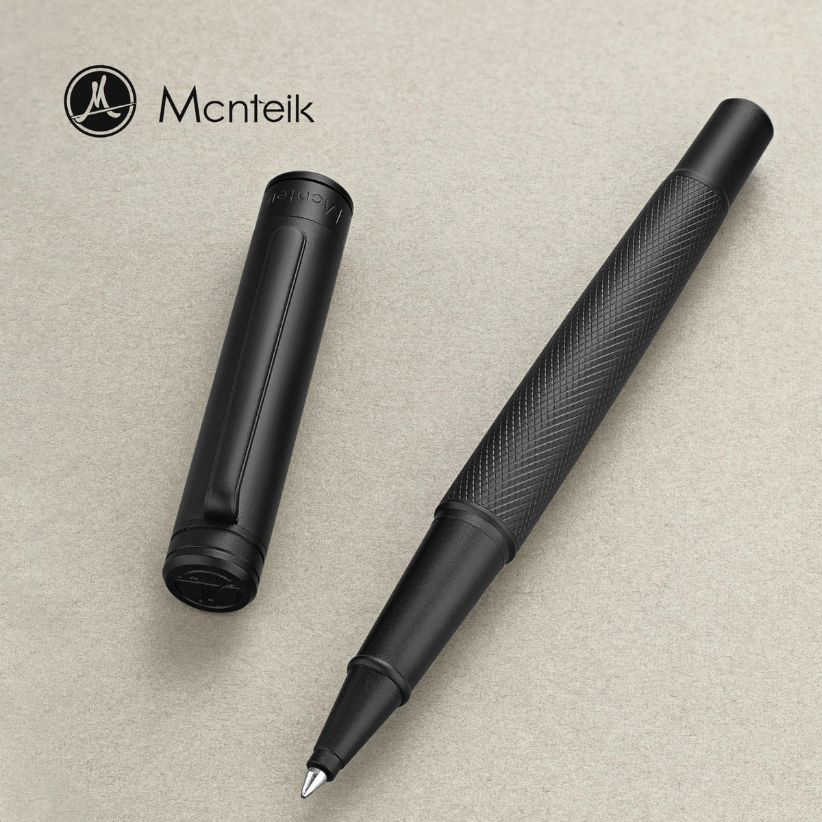 MCNTEIK Matte Black Forest Rollerball Pen, Luxury Pen with Schmidt Black Ink Refill, Fancy Pen Gift