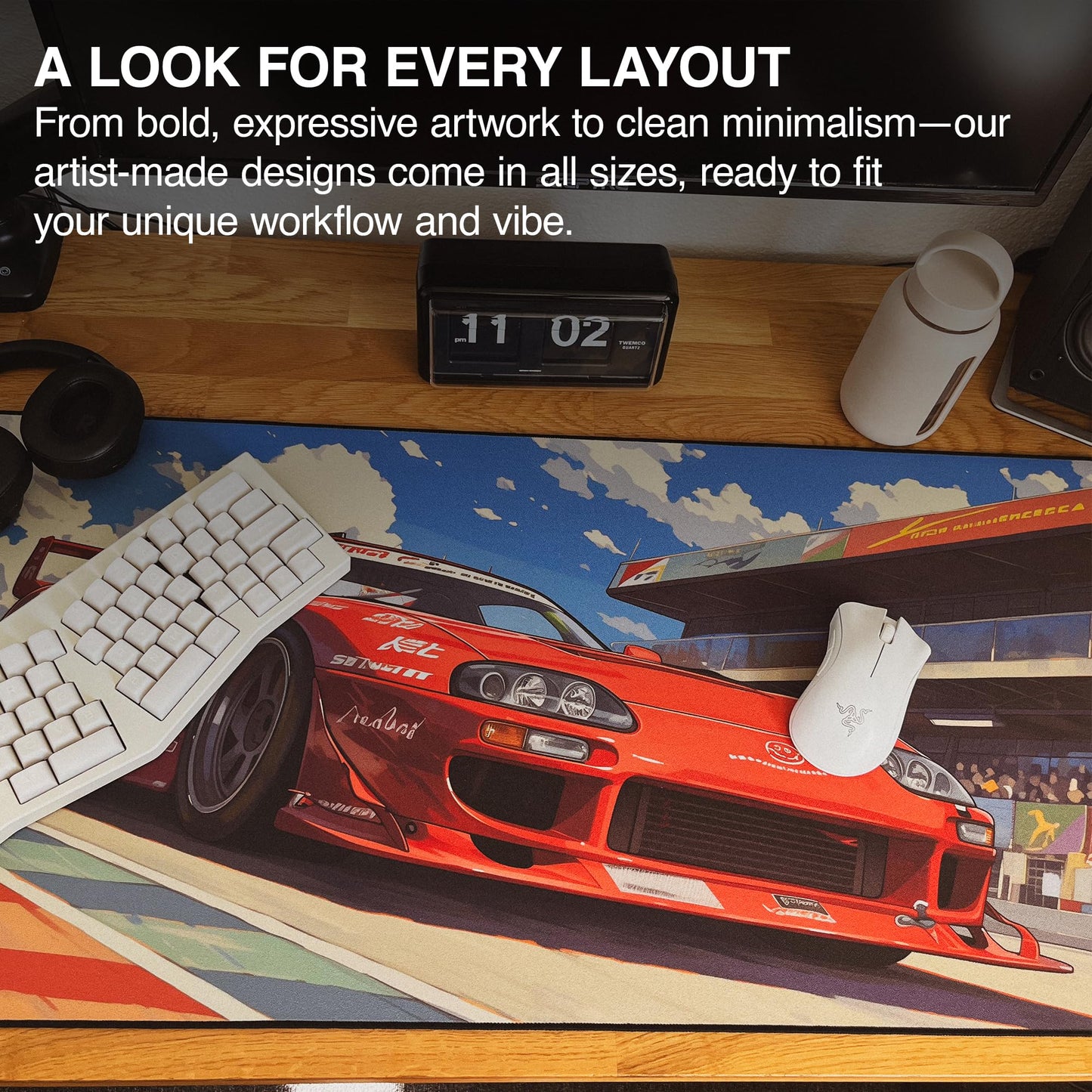 MPCO. Tetsus-Toyota Gaming Desk Pad, 36" x 17" Aeroglyde Non-Slip Desk Mat