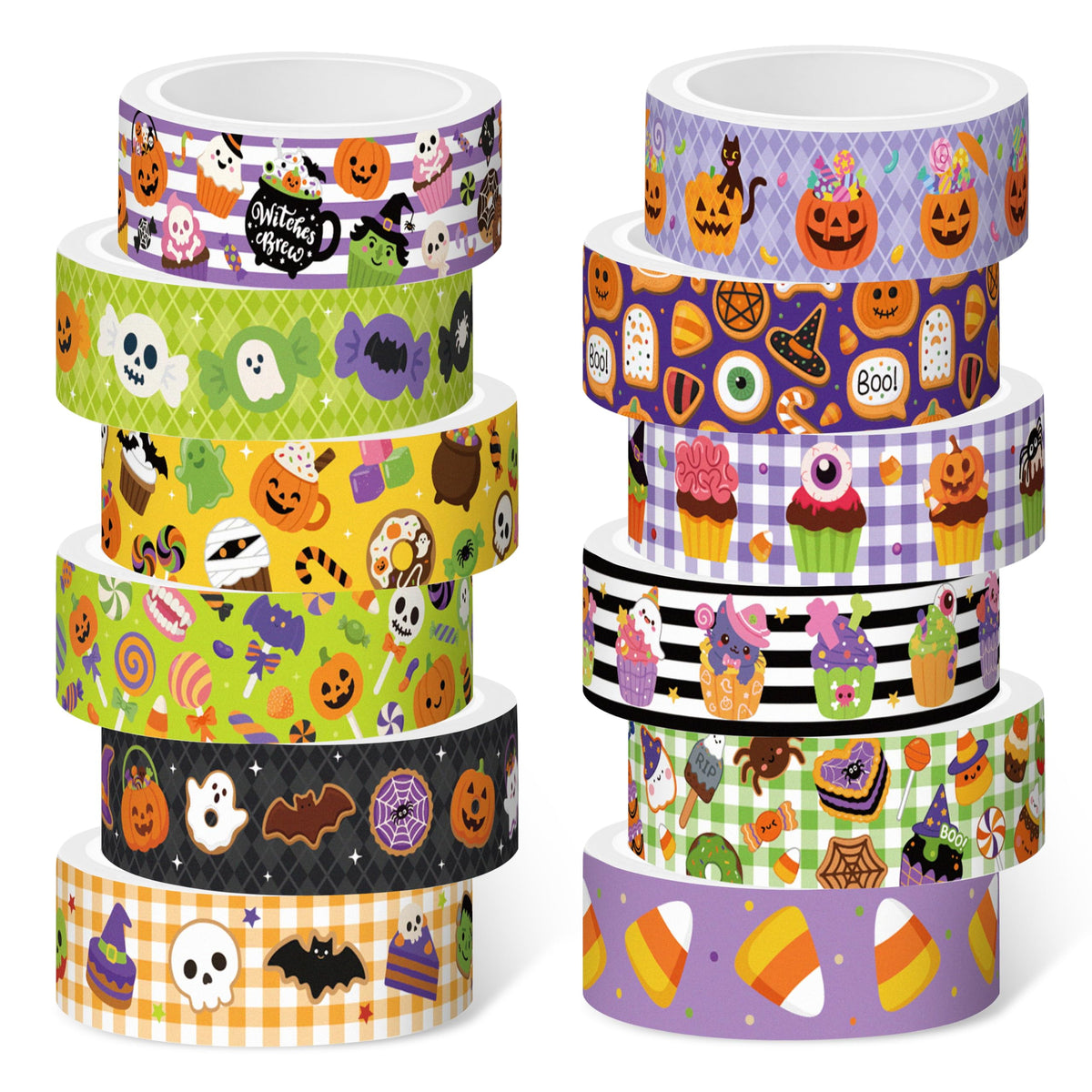 BkeeCten 12 Rolls Candy Dessert Washi Tape for DIY Craft Gift Wrapping