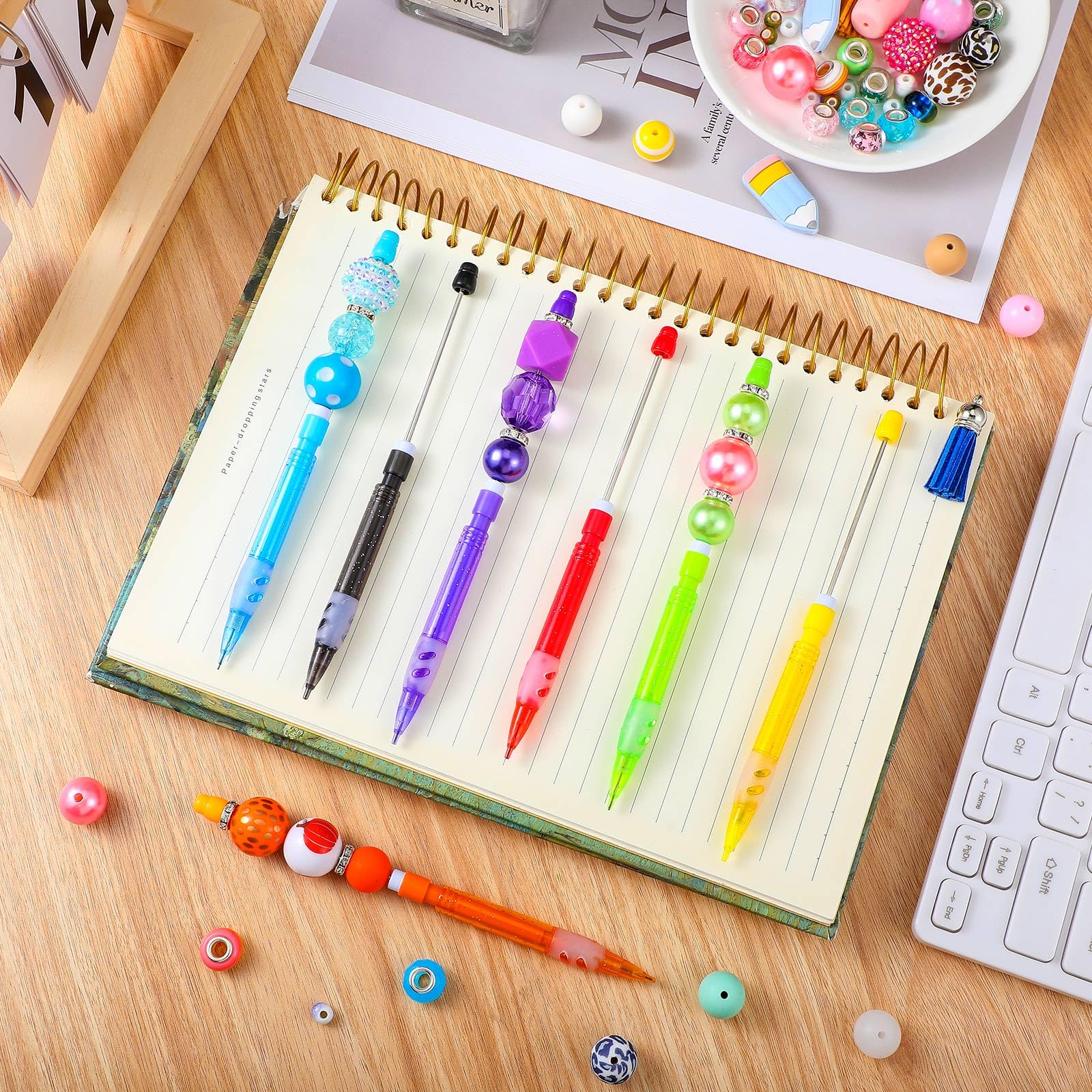 Dinifee 64 Pcs Beadable Mechanical Pencils Back to School Pens