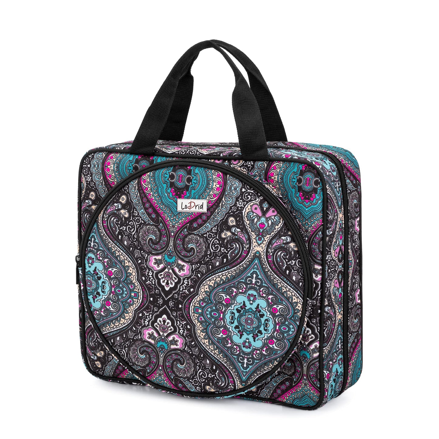LoDrid Embroidery Project Bag, Square Supplies Storage Tote, Totem