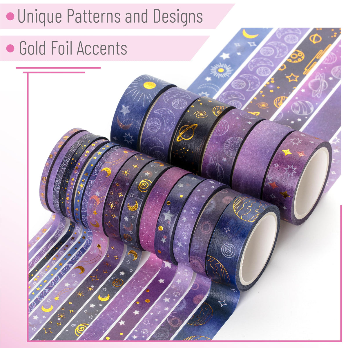 Mr. Pen- Washi Tape Set, 21 Rolls, Assorted Sizes, 5.5 Yards/Roll