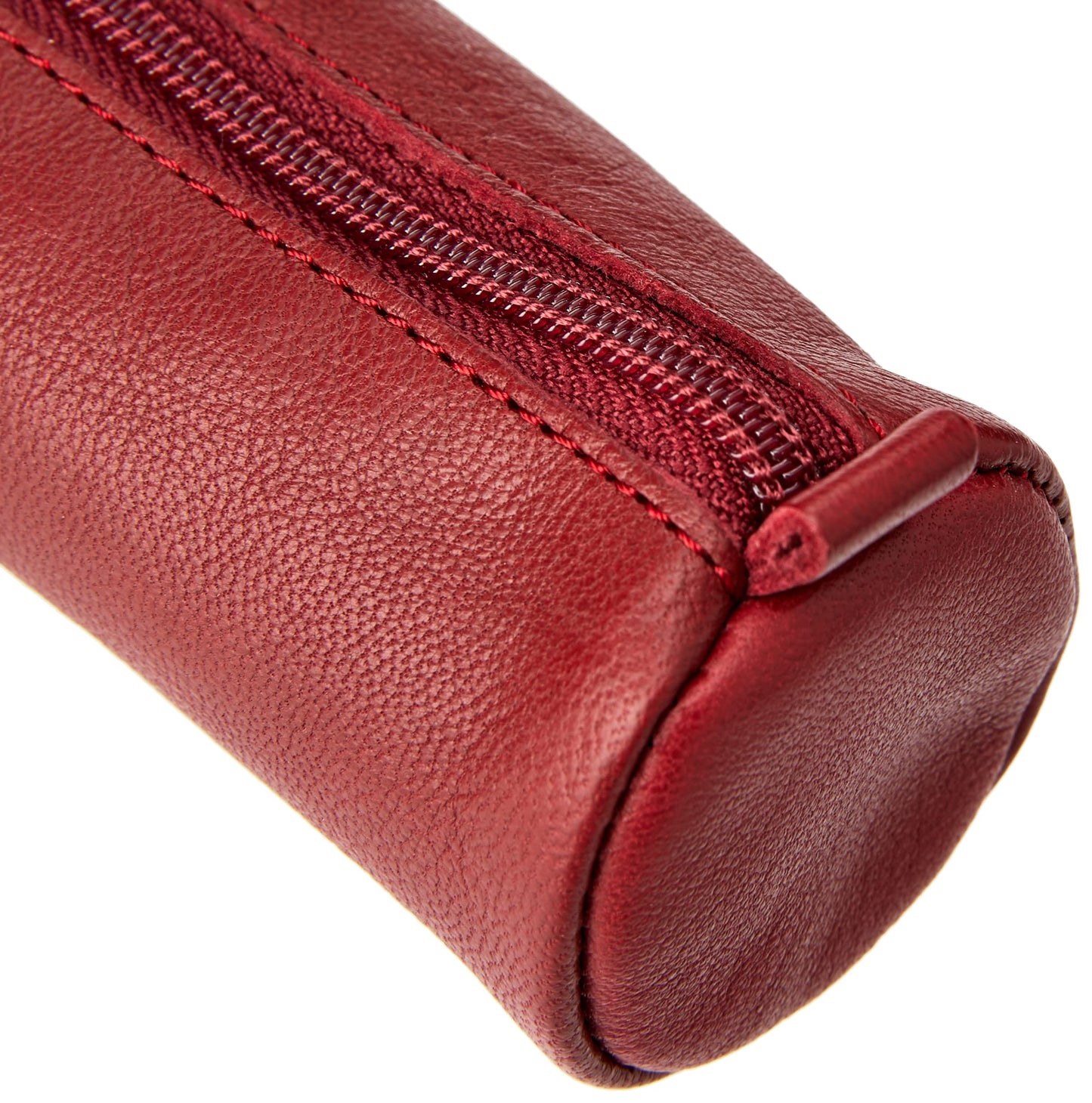 Clairefontaine 77030C Collection Age Bag A Small Round Pencil Case in Genuine Red Lambskin - 18.5