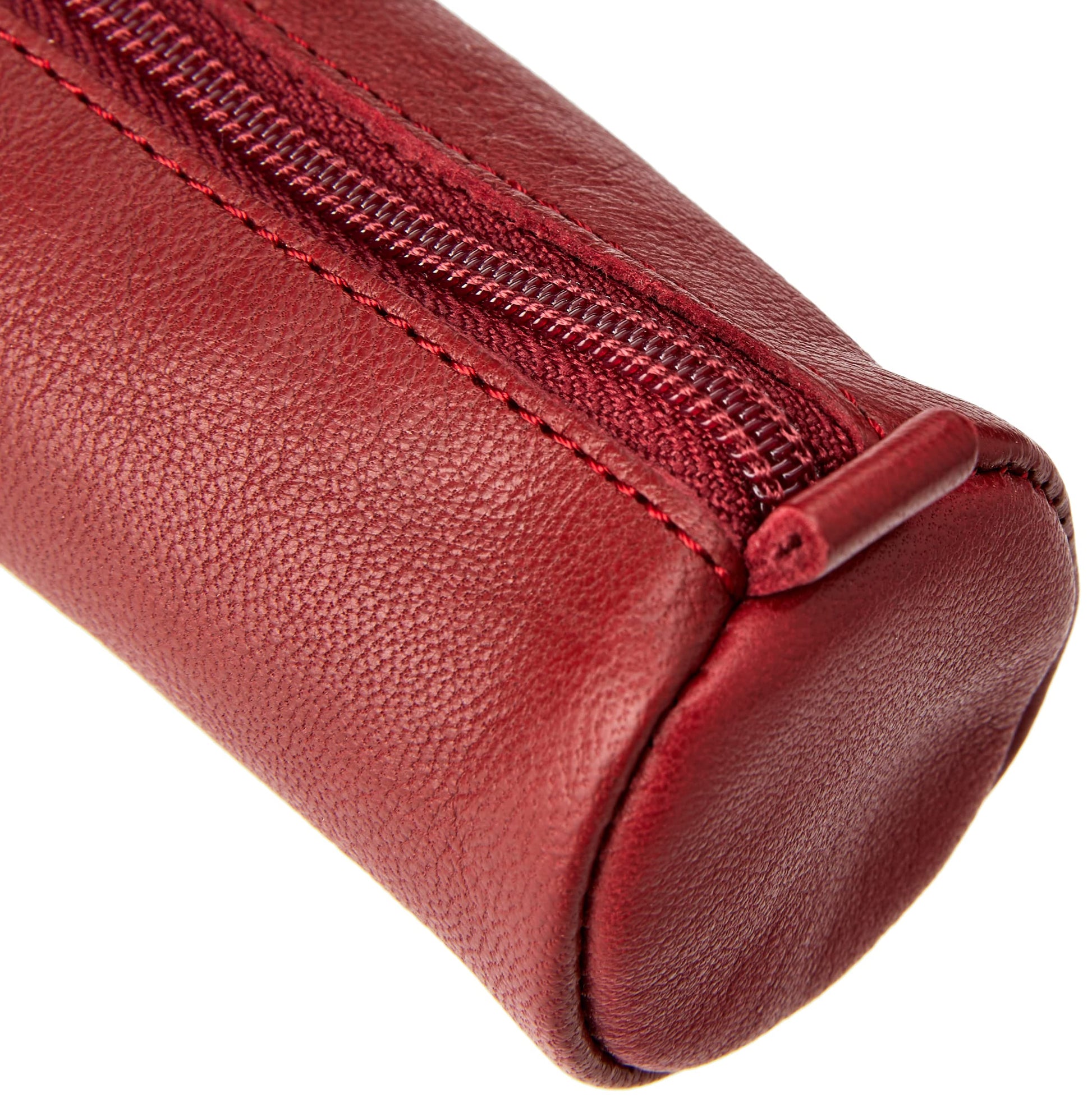 Clairefontaine 77030C Collection Age Bag A Small Round Pencil Case in Genuine Red Lambskin - 18.5