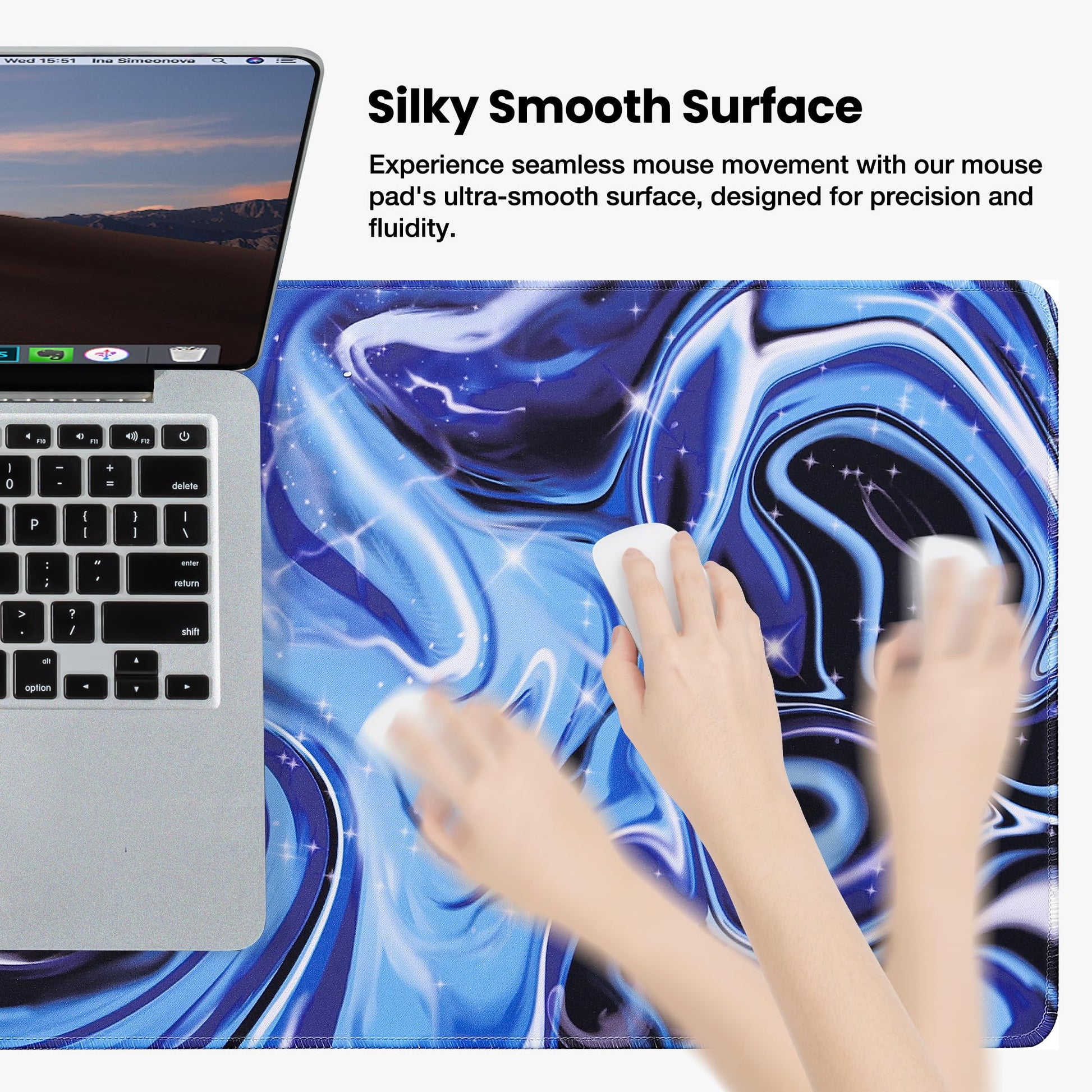 ALOANES Waterproof Gaming Mousepad Large Mouse Mat Non-Slip Rubber Base