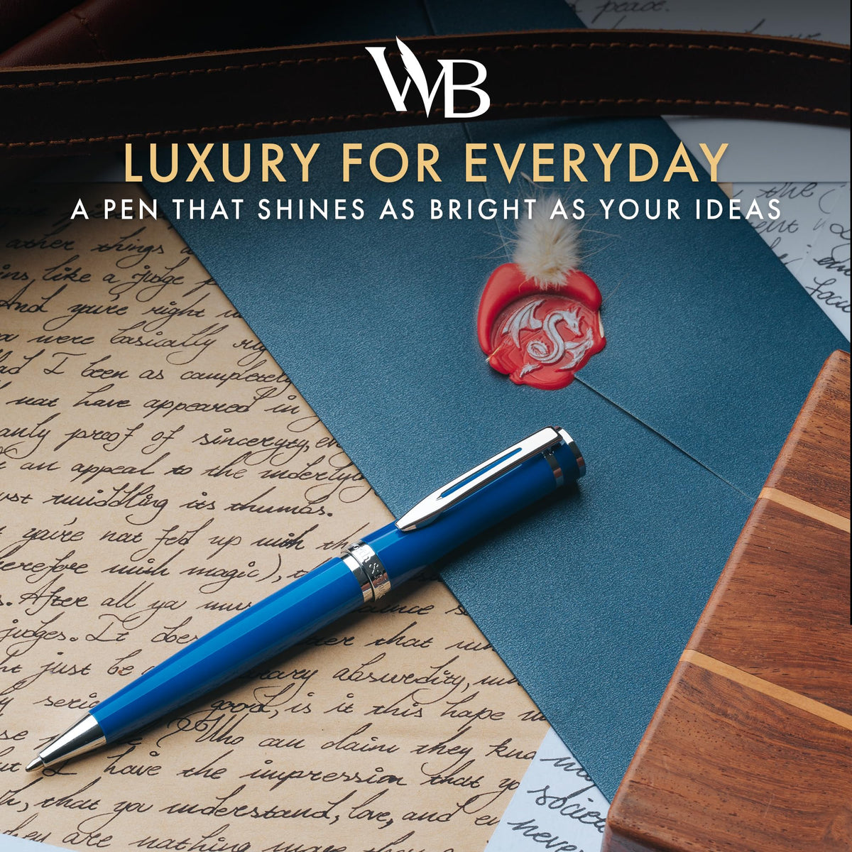 Wordsworth & Black Luxury Refillable Ballpoint Pen Set for Writing, Blue